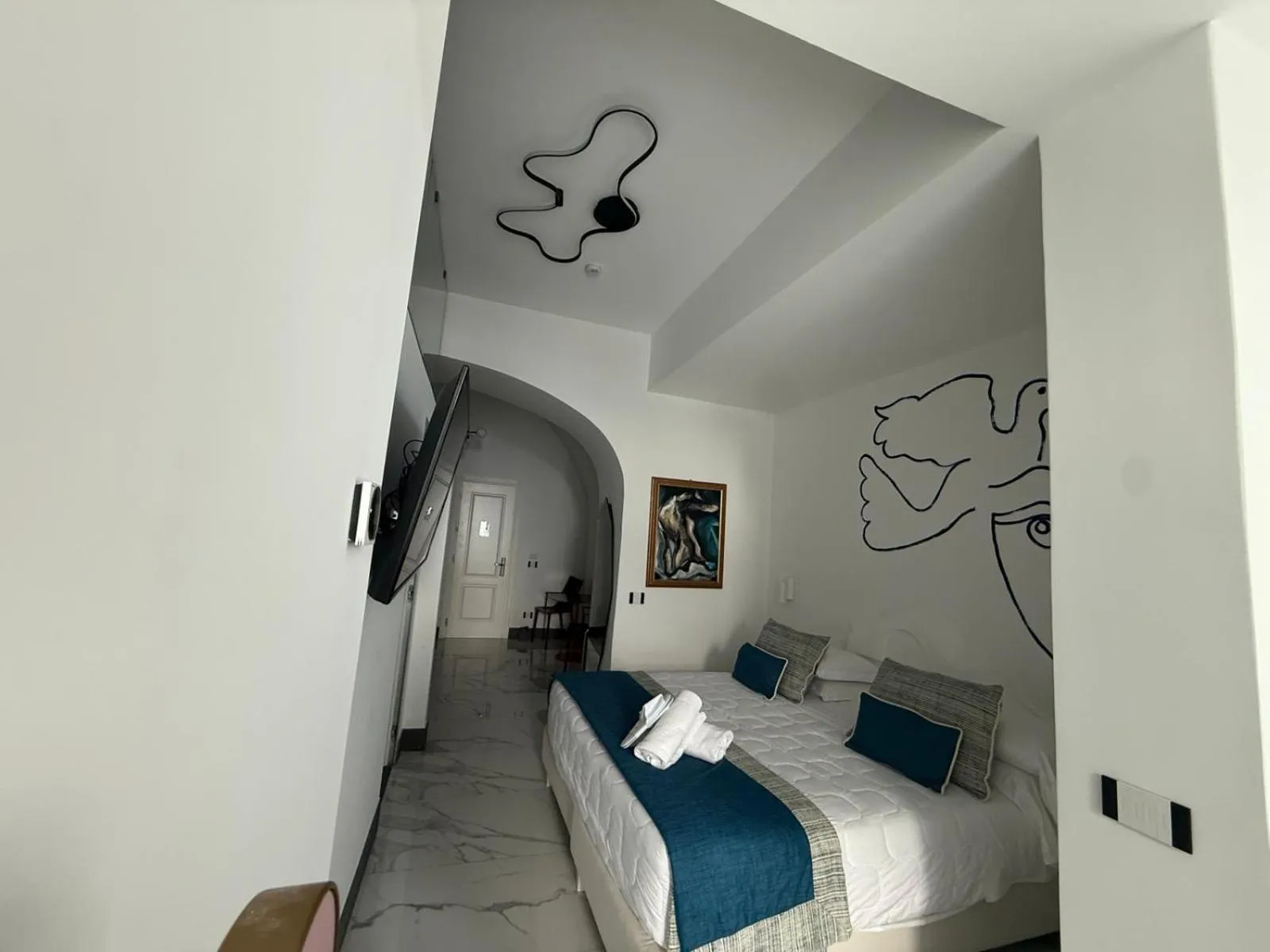 Bed in Positano Art Hotel Pasitea