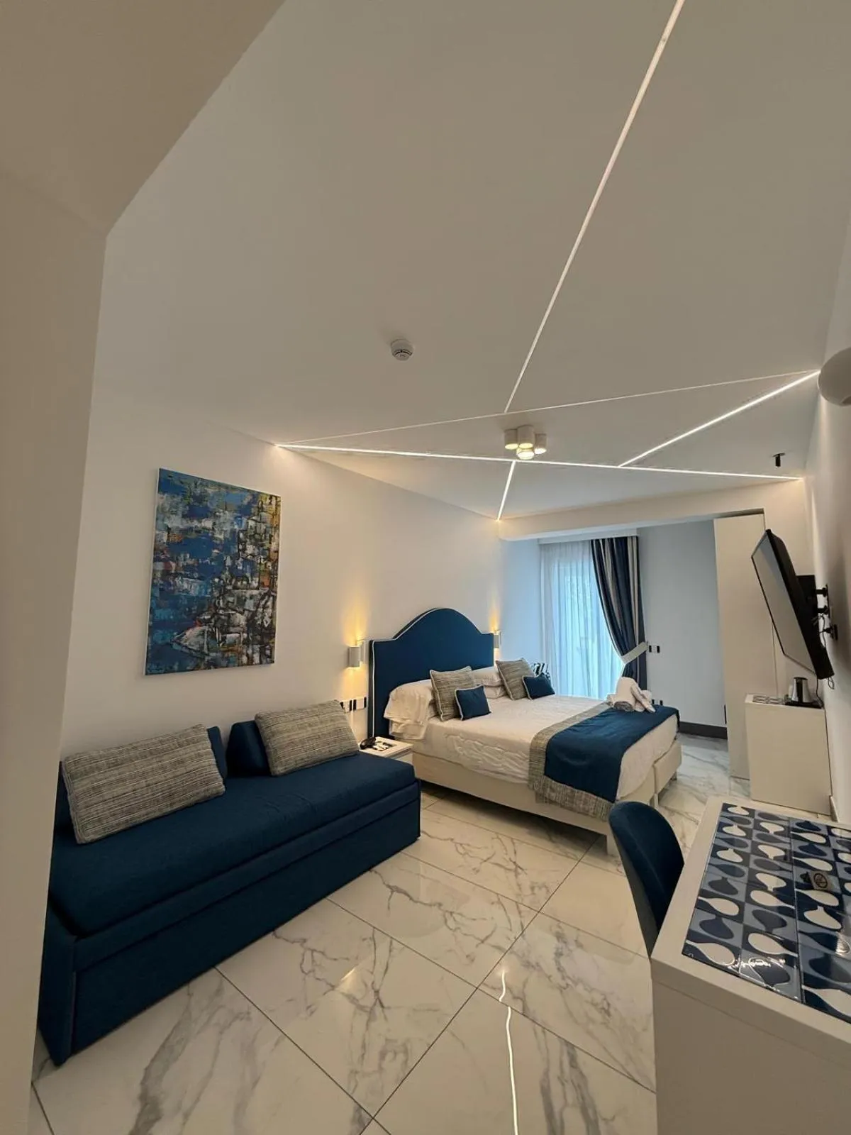 Bed in Positano Art Hotel Pasitea