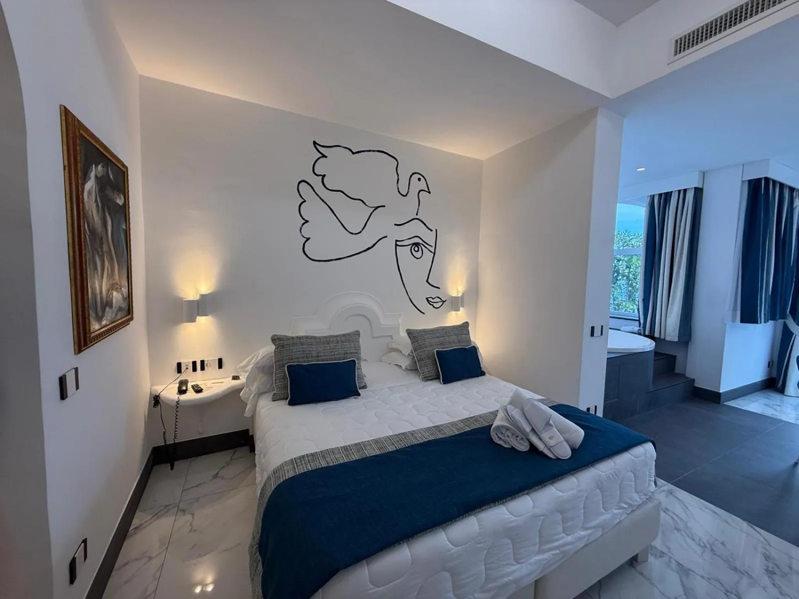 Bed in Positano Art Hotel Pasitea