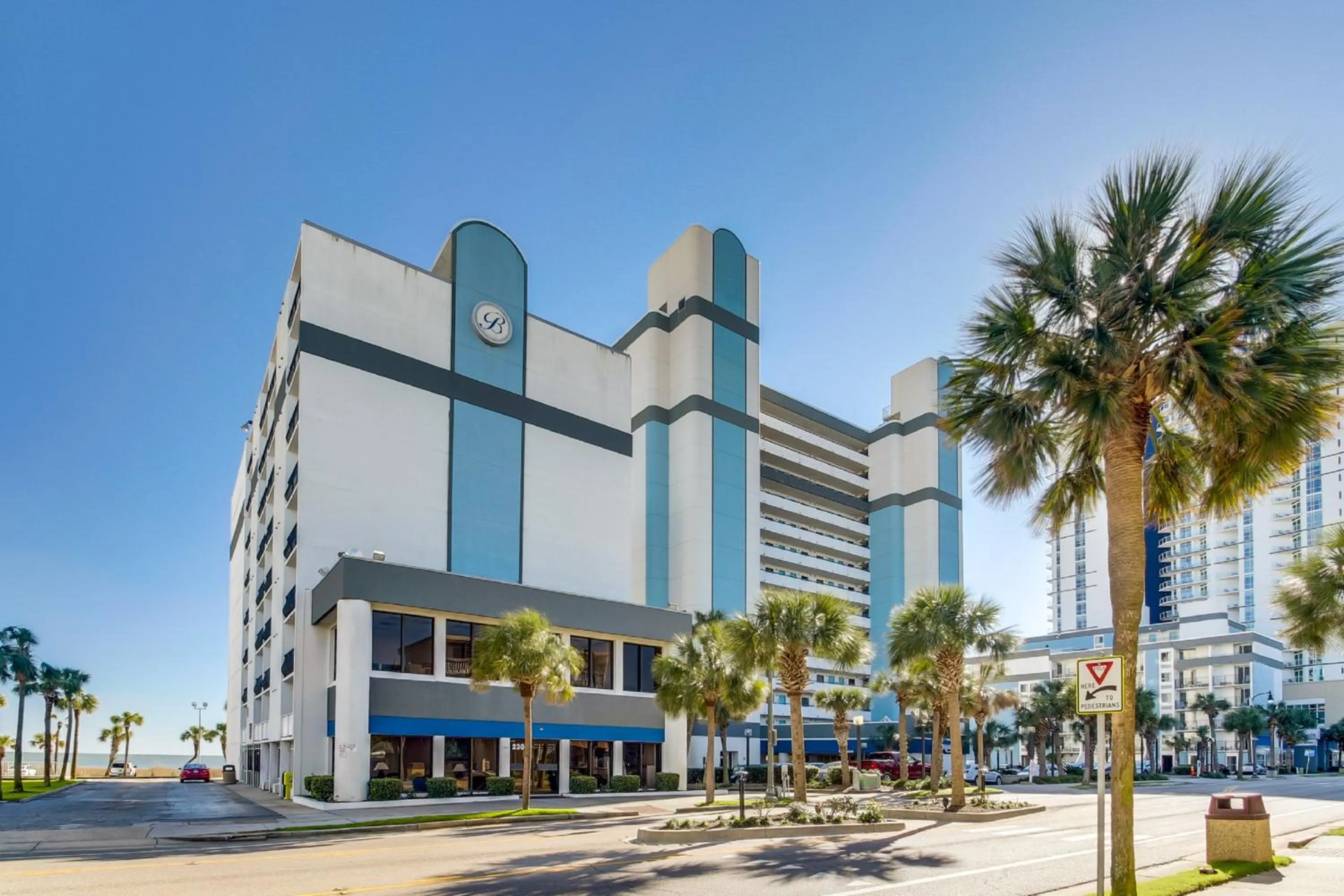 Property building in Oceanfront Boardwalk Condo w Private Balcony and Beach