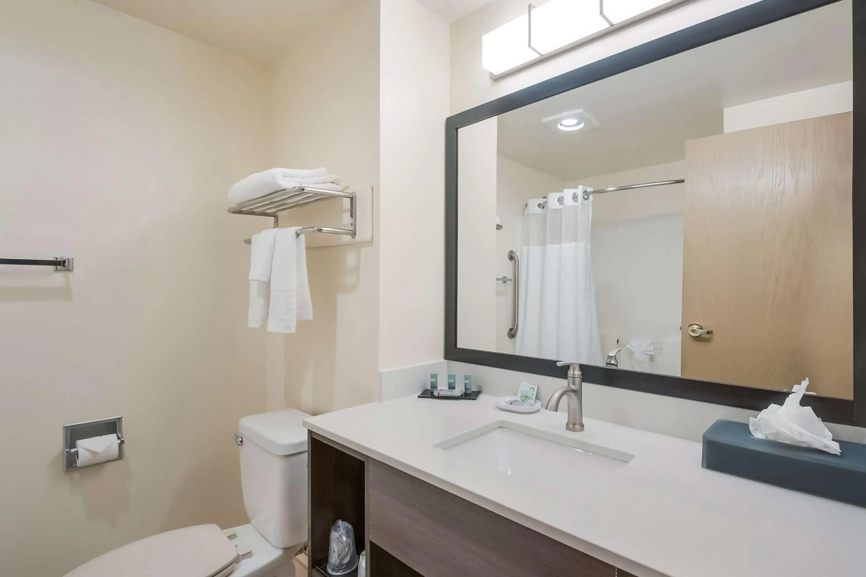 Bathroom in SureStay Plus Hotel by Best Western SeaTac Airport