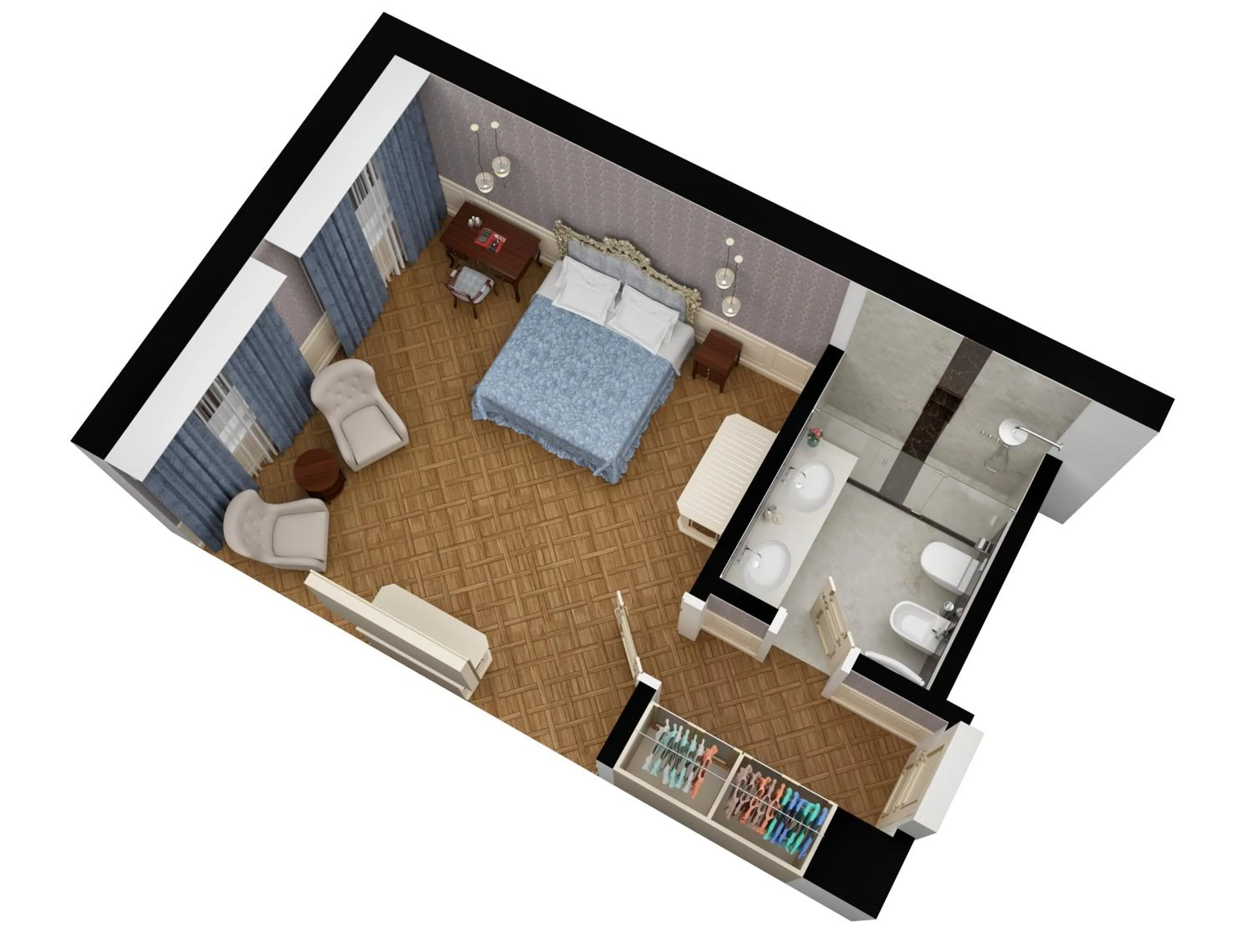 Floor plan, Bed in Baglioni Hotel Luna - The Leading Hotels of the World