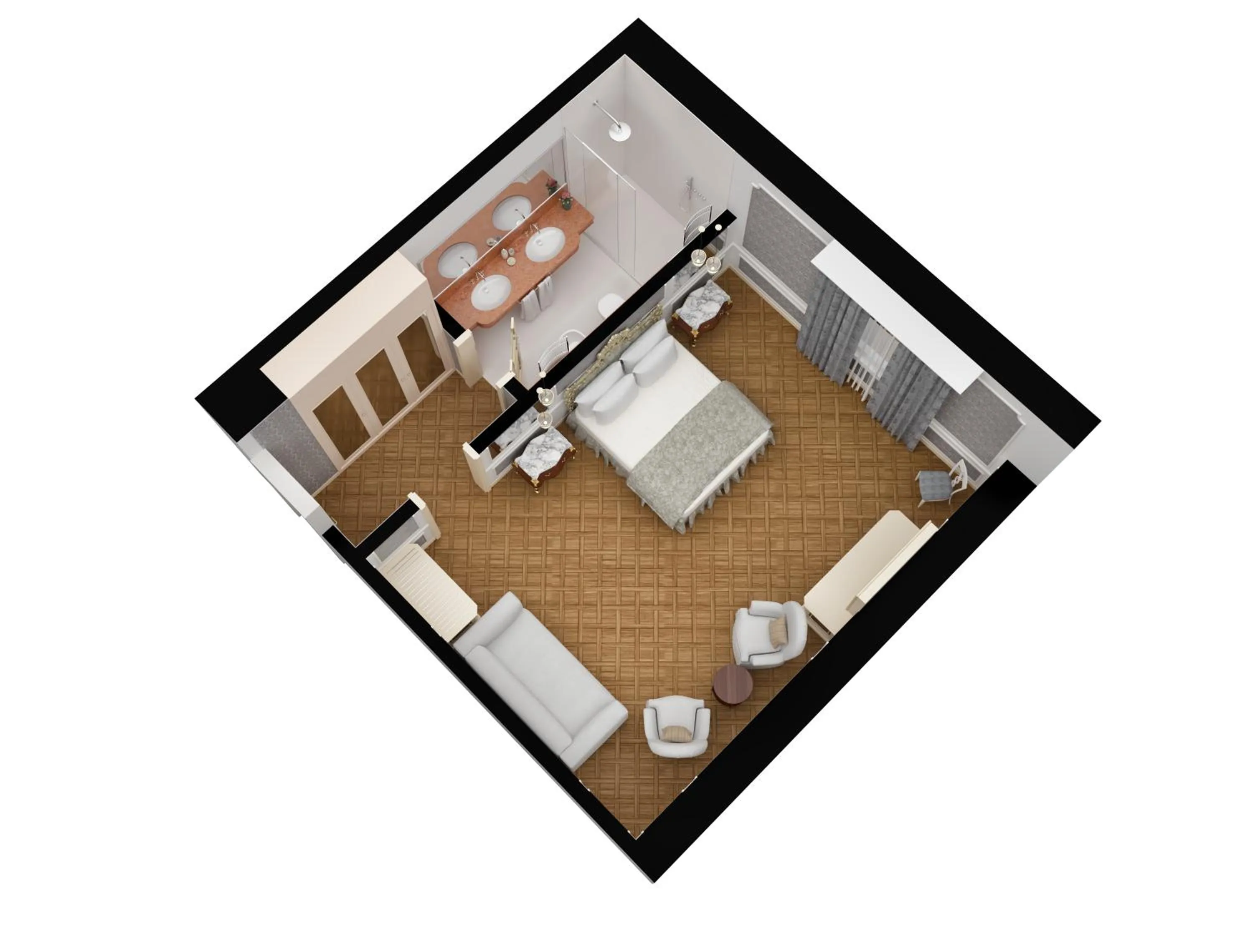 Floor plan, Bed in Baglioni Hotel Luna - The Leading Hotels of the World