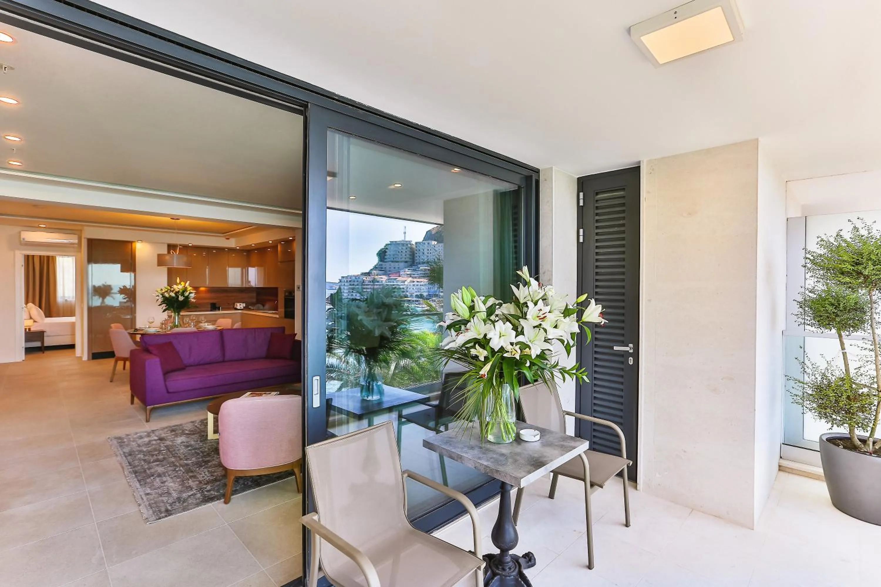 Seating area in Sunraf Luxe Apartments