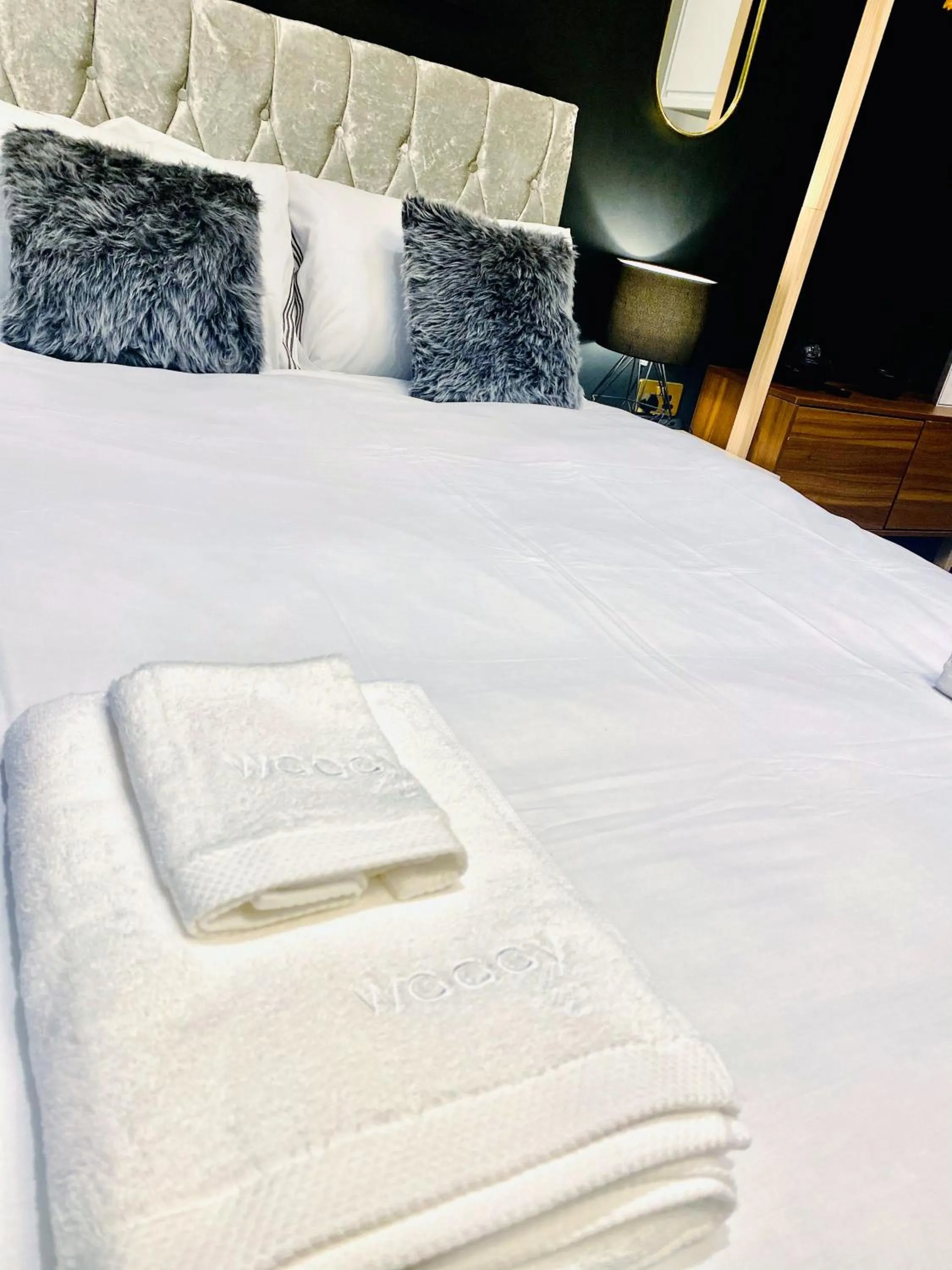 Bed in Duke and Duchess Apartments and Rooms - Private in Room Hot Tub Suites