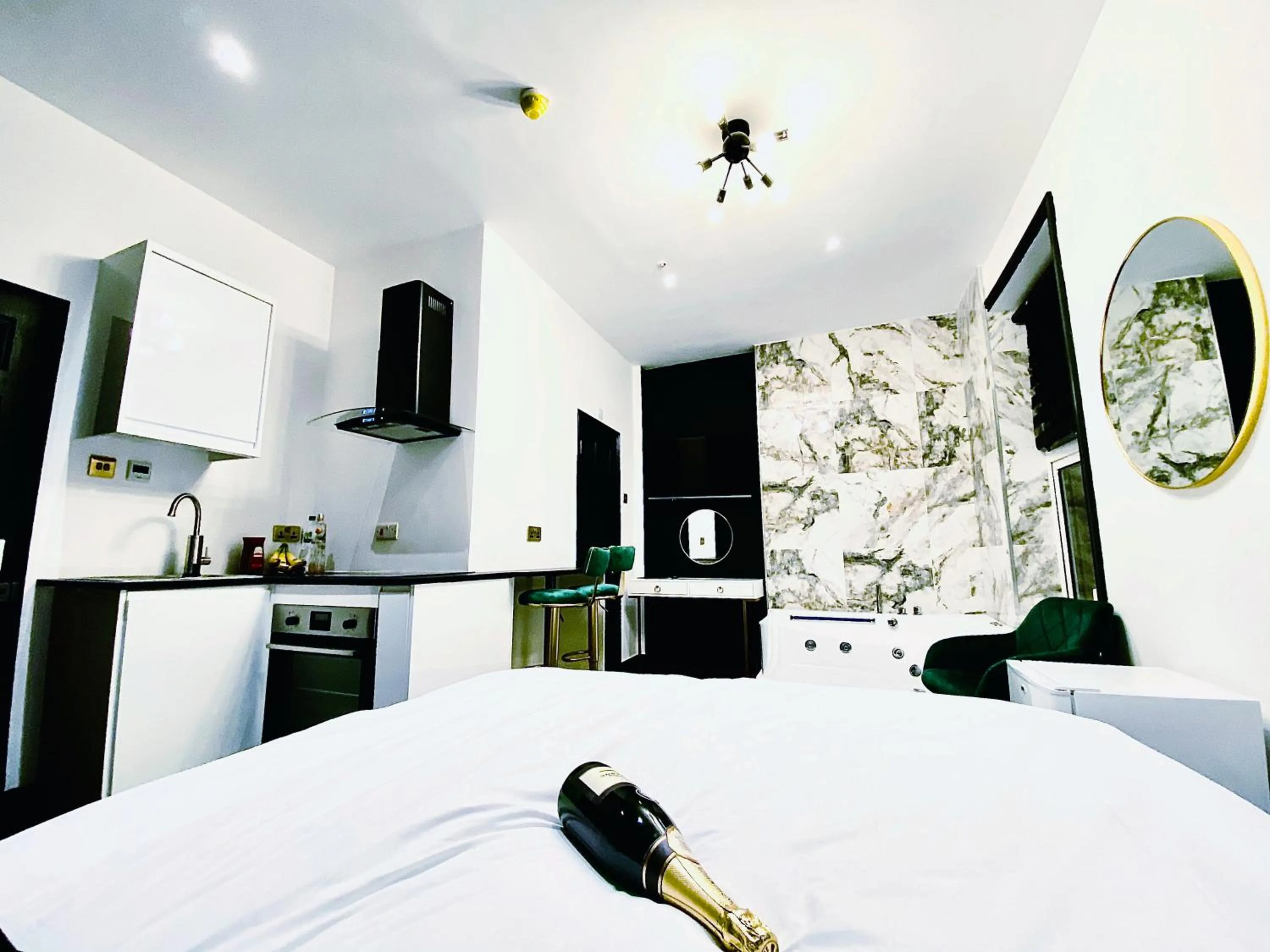 Bed in Duke and Duchess Apartments and Rooms - Private in Room Hot Tub Suites