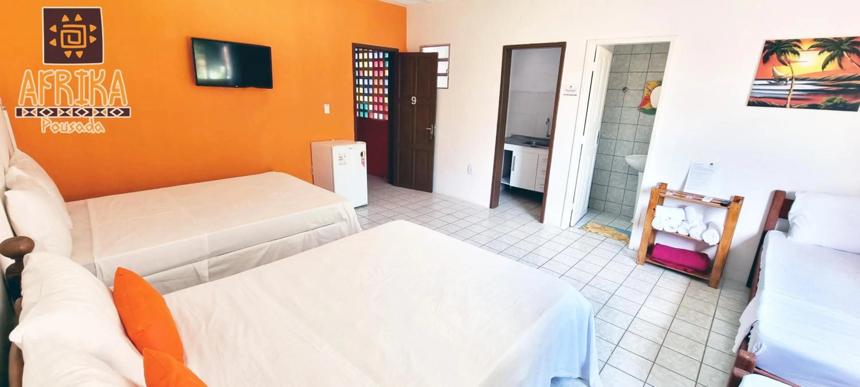 View (from property/room), Bed in Pousada Afrika