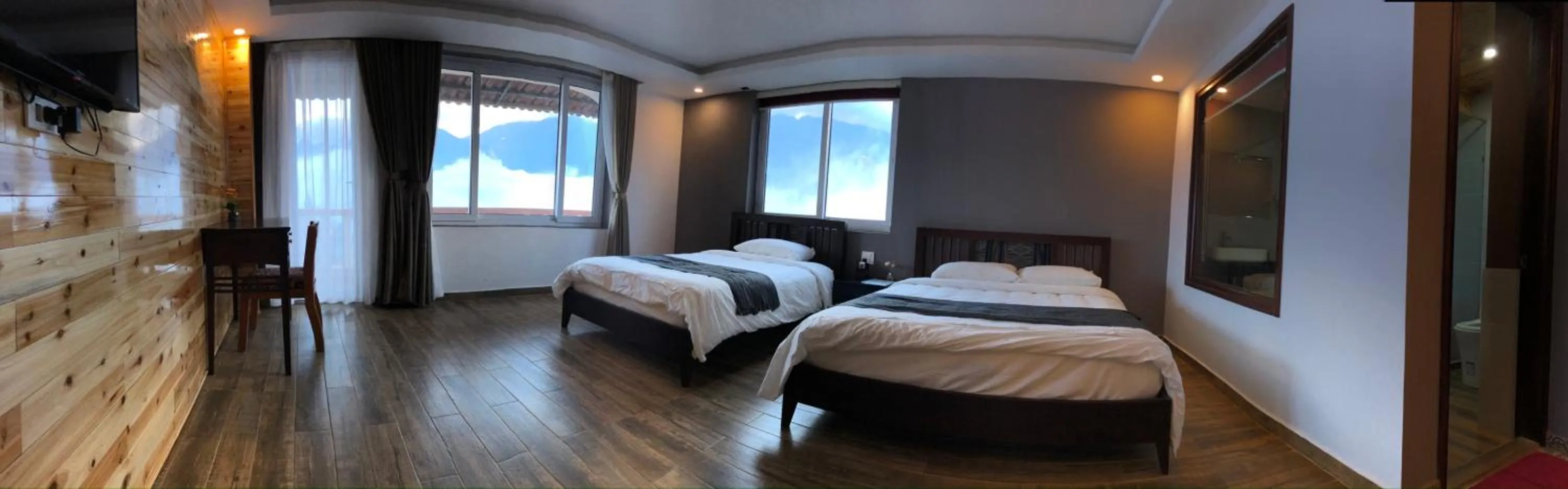 Bed in Cat Cat View Hotel