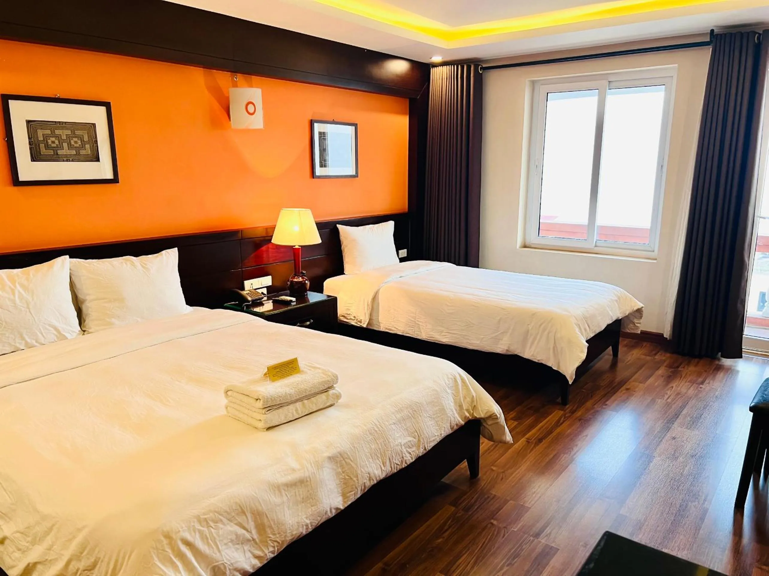 Bed in Cat Cat View Hotel