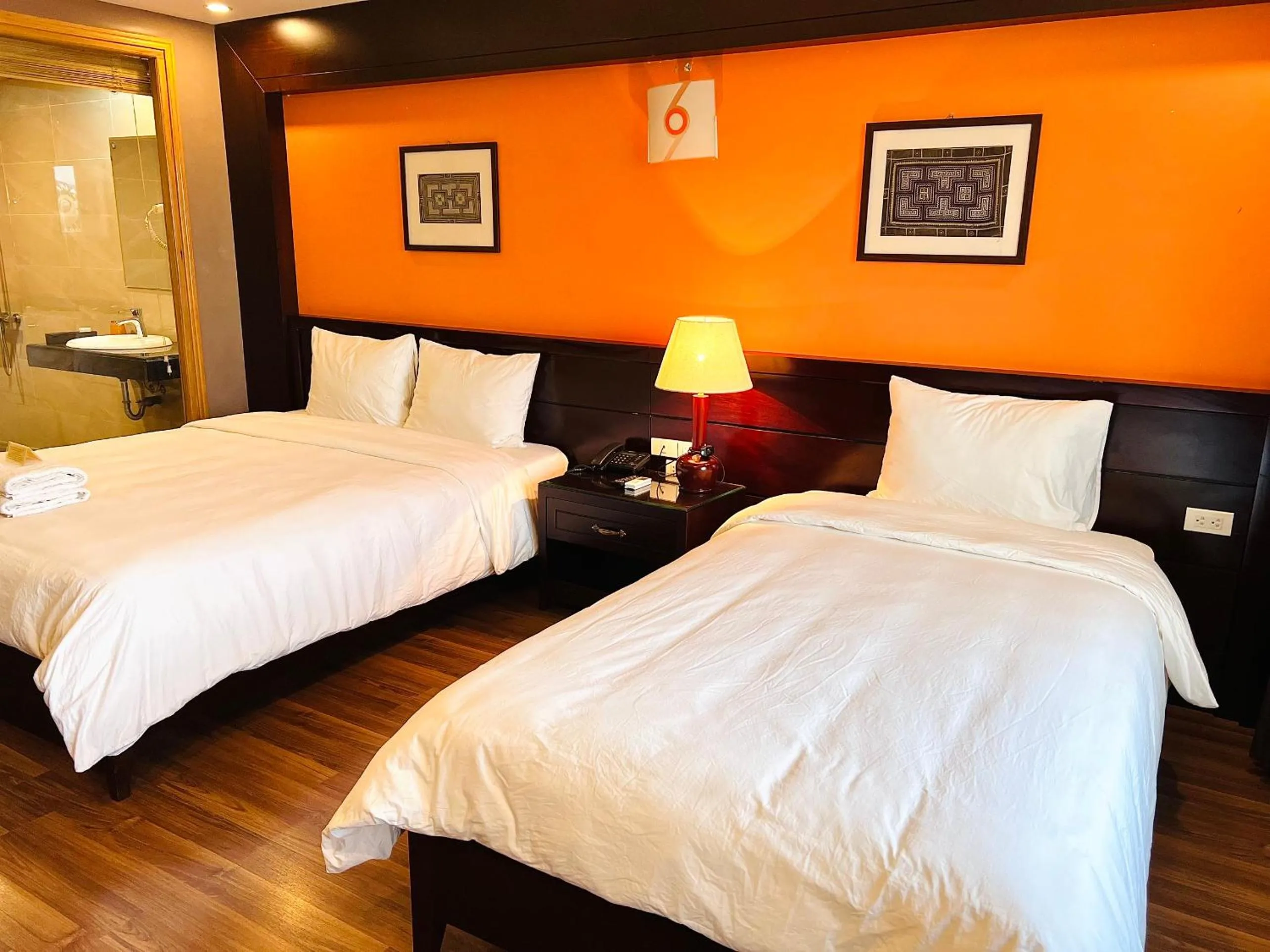 Bed in Cat Cat View Hotel