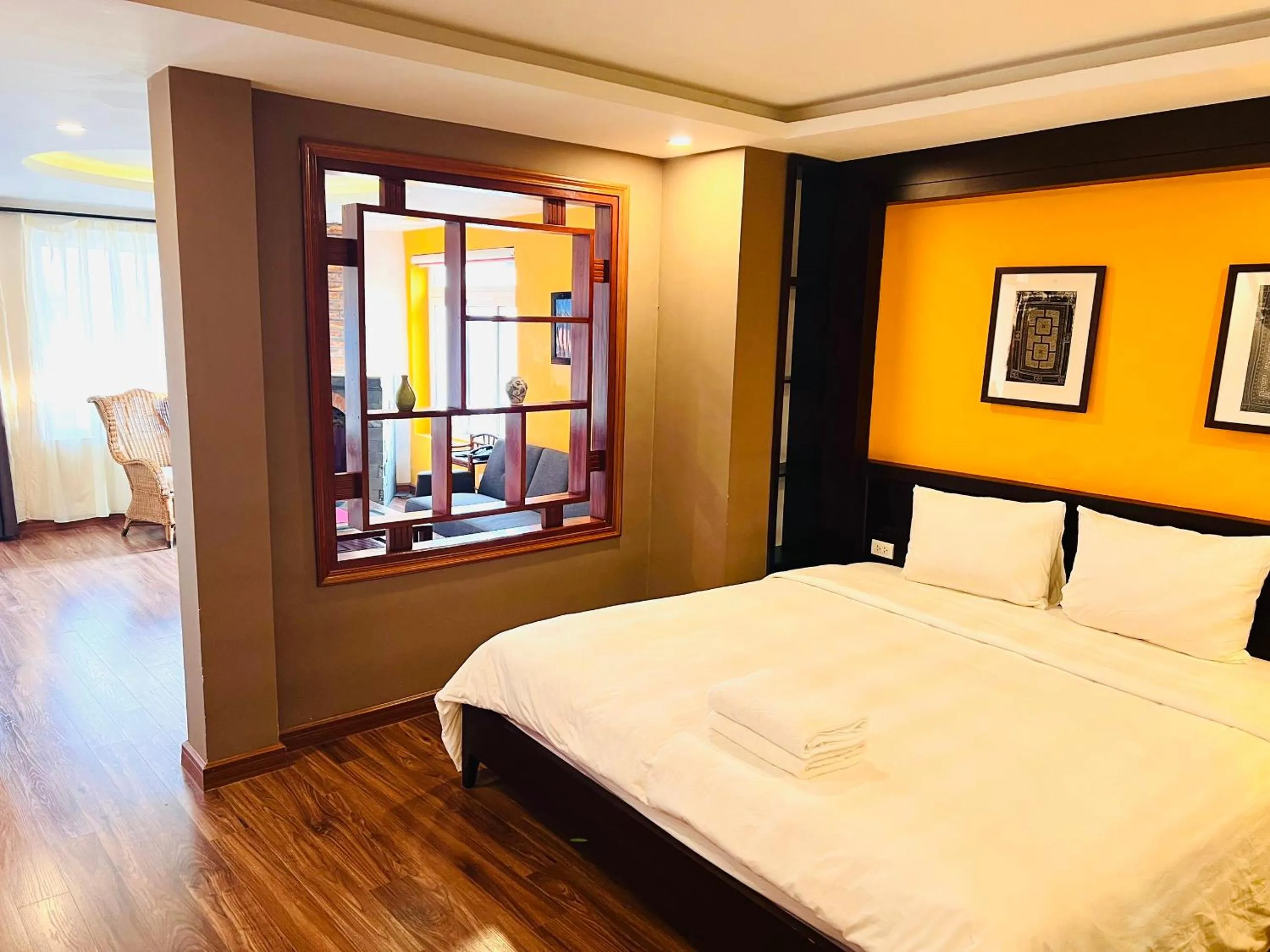 Bed in Cat Cat View Hotel