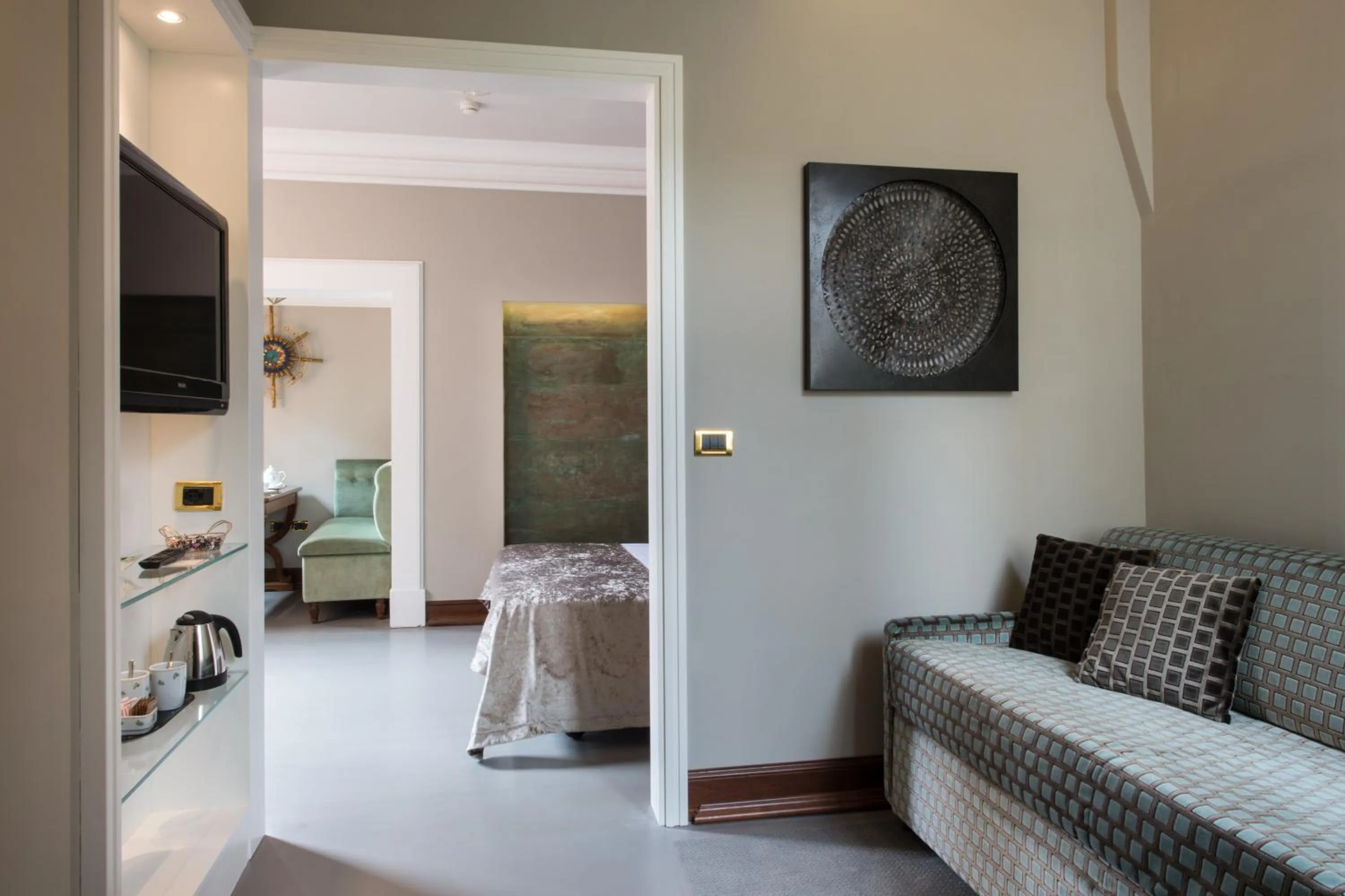 Living room, Bed in Art Hotel Orologio