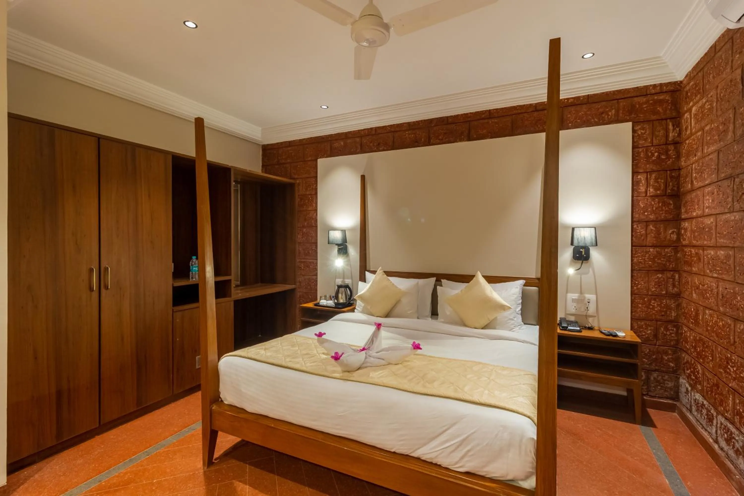 Bed in R R Heritage Resort Pure Vegetarian