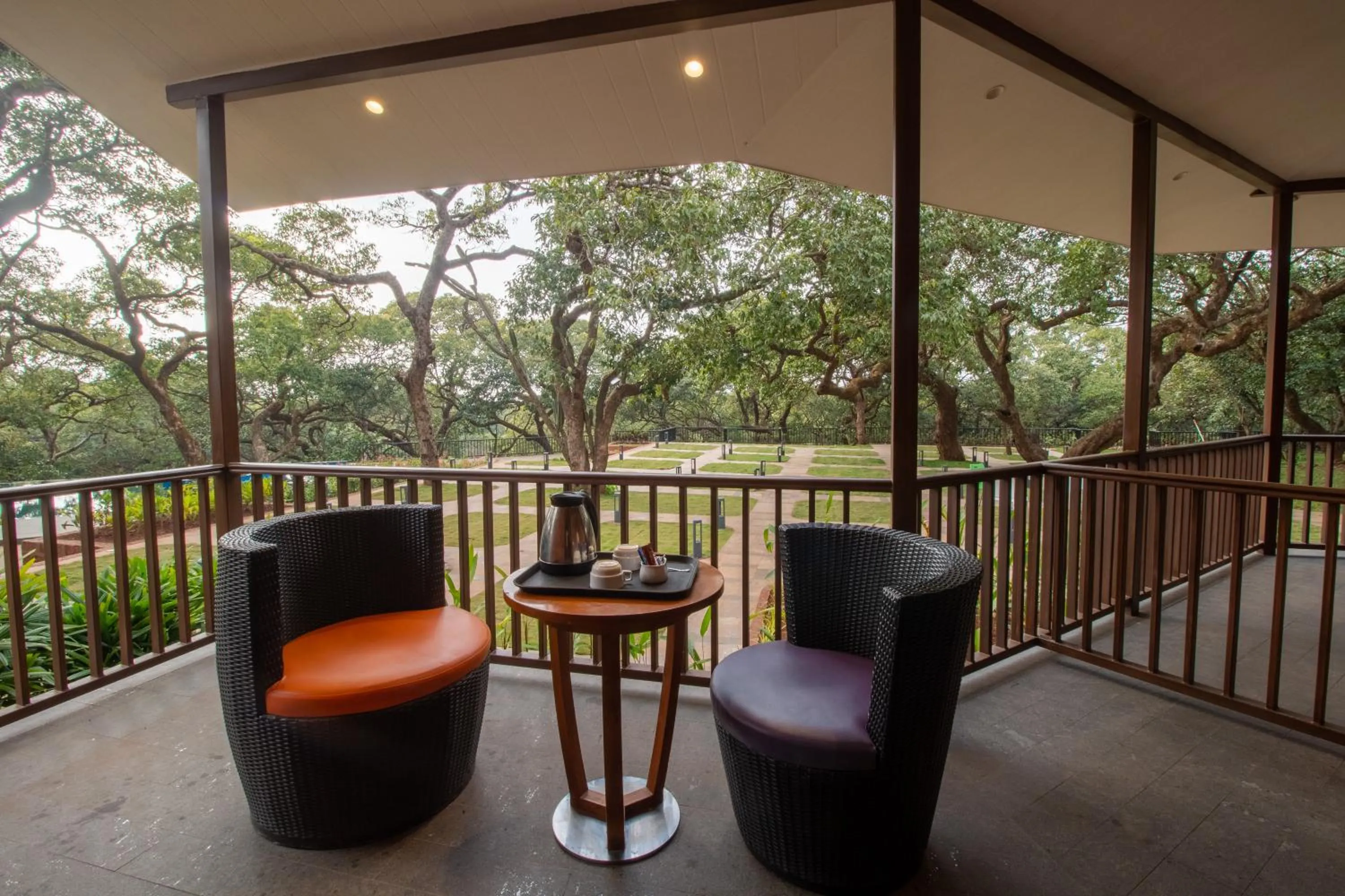 Patio in R R Heritage Resort Pure Vegetarian