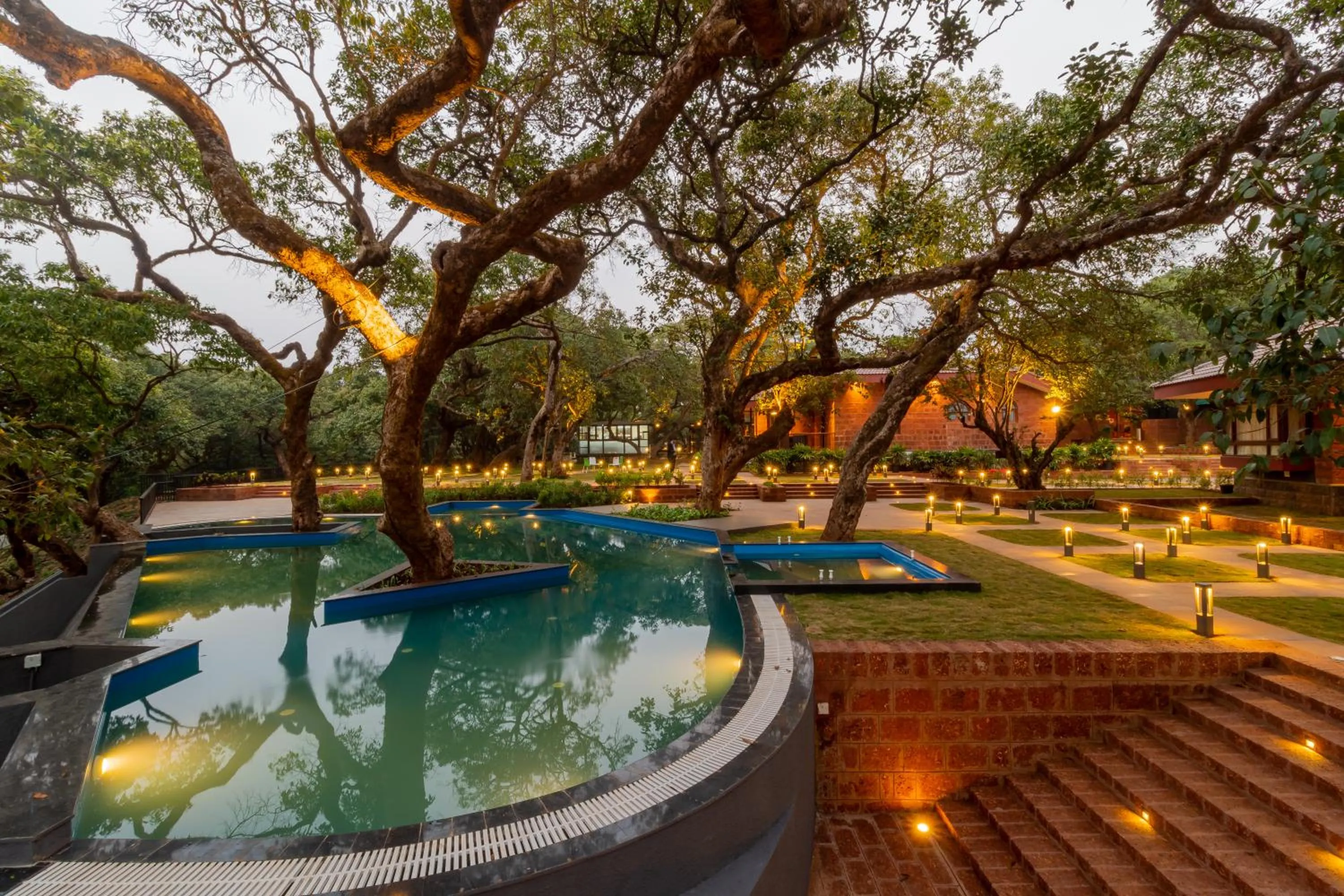 Swimming pool in R R Heritage Resort Pure Vegetarian