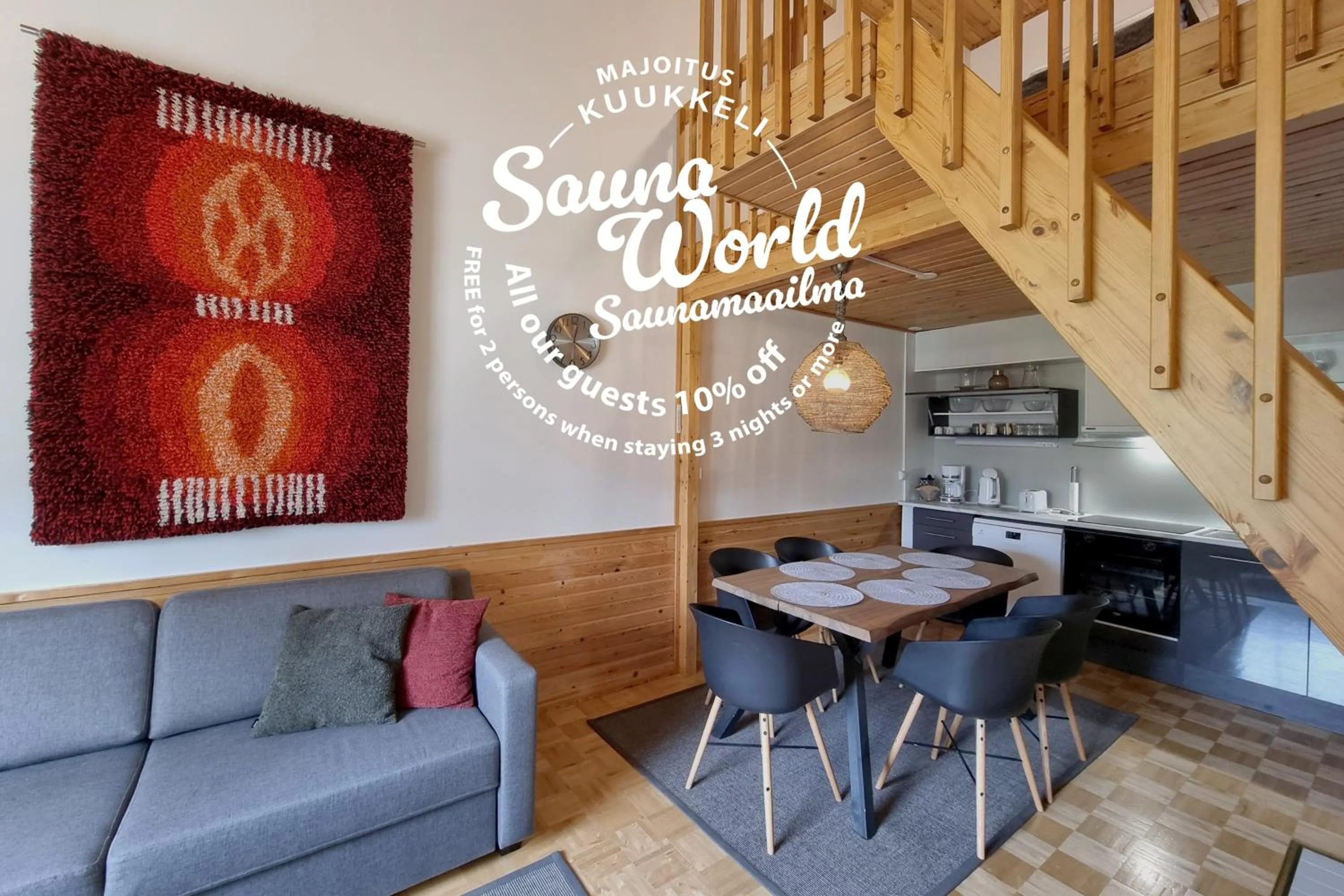 Kitchen or kitchenette in Kuukkeli Apartments Teerenpesue E 33