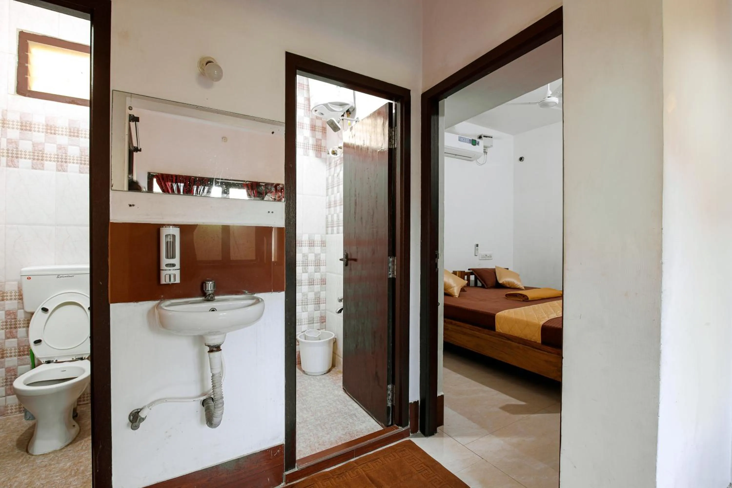 Bathroom, Bed in Manora Residency