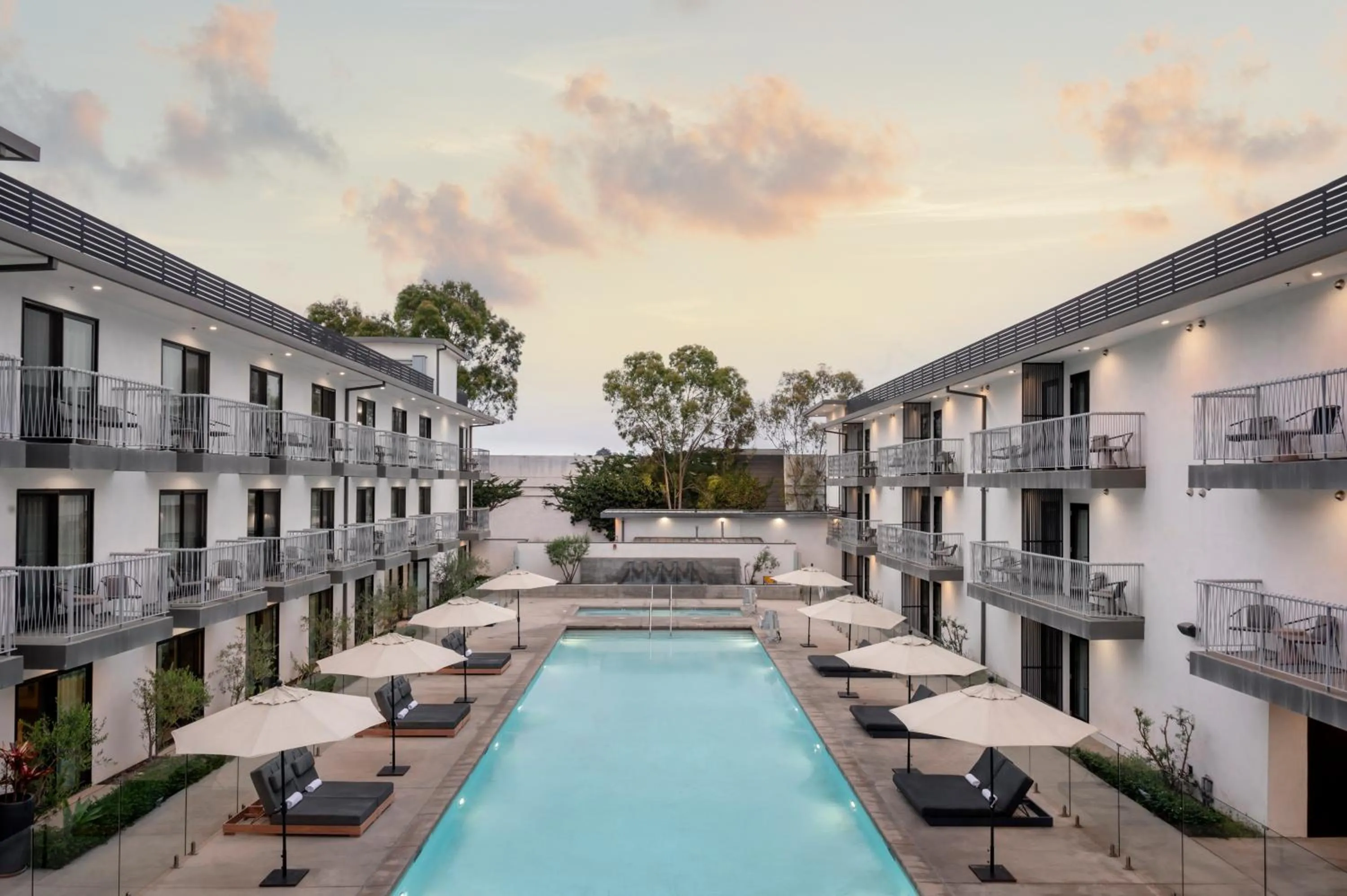 Pool view in The Lum Hotel Los Angeles Stadium District