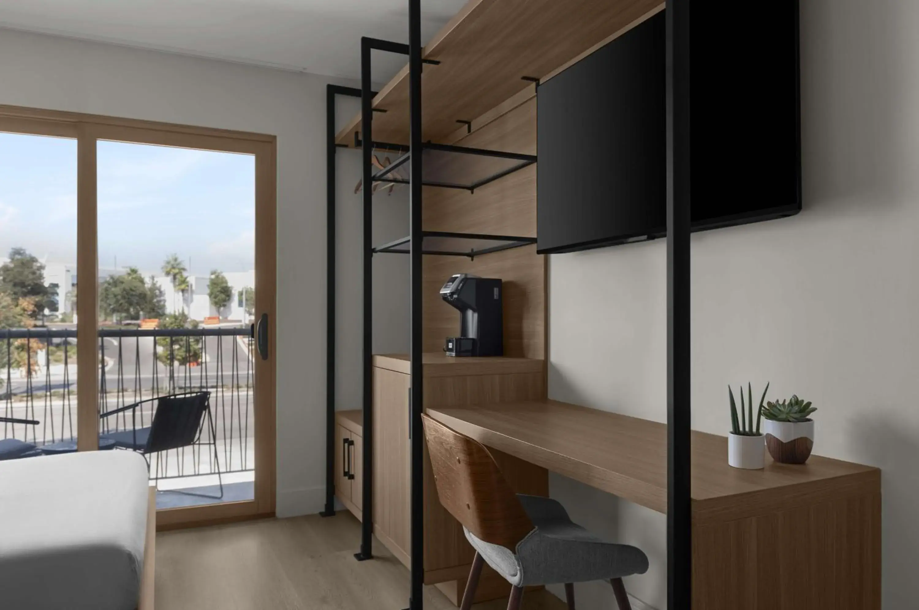 Room with Two Full Beds and Roll-In Shower - Balcony - Mobility Accessible in The Lum Hotel Los Angeles Stadium District Room with Two Full Beds and Roll-In Shower - Balcony - Mobility Accessible in The Lum Hotel Los Angeles Stadium District