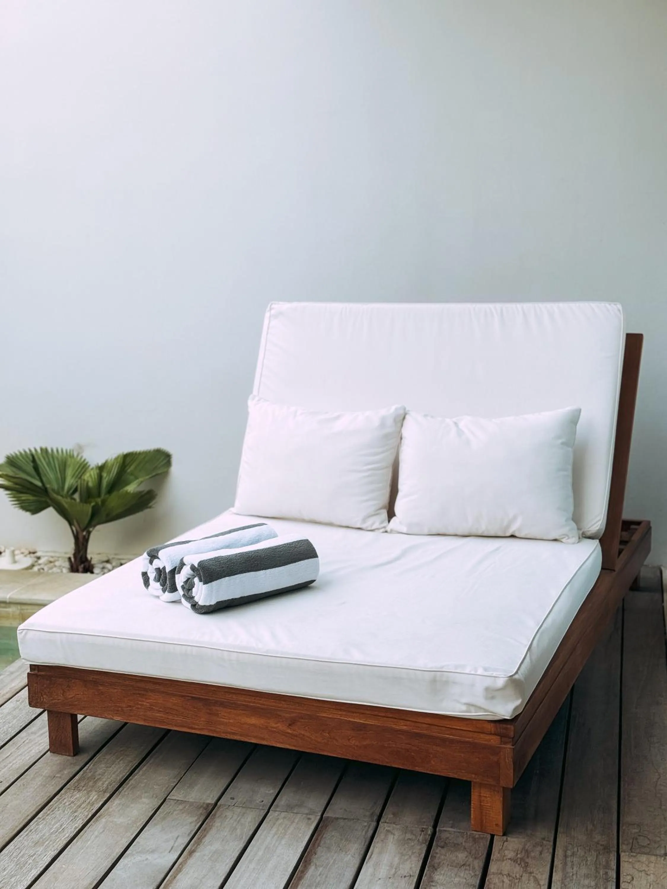 Balcony/Terrace, Bed in Adults-Only Luxury Studio Private Pool & Free Gym