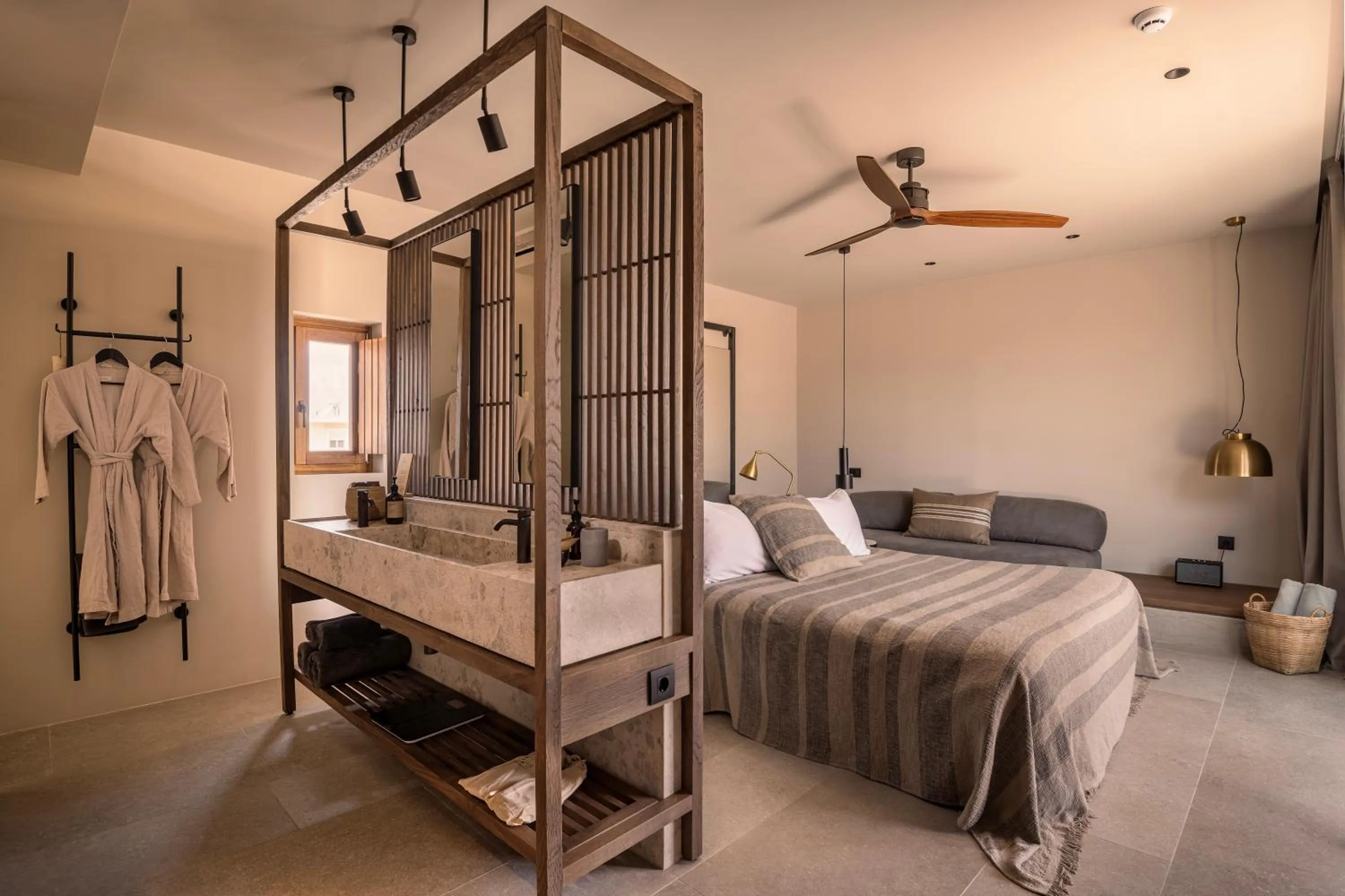 Bed in Theros All Suite Hotel - Adults Only