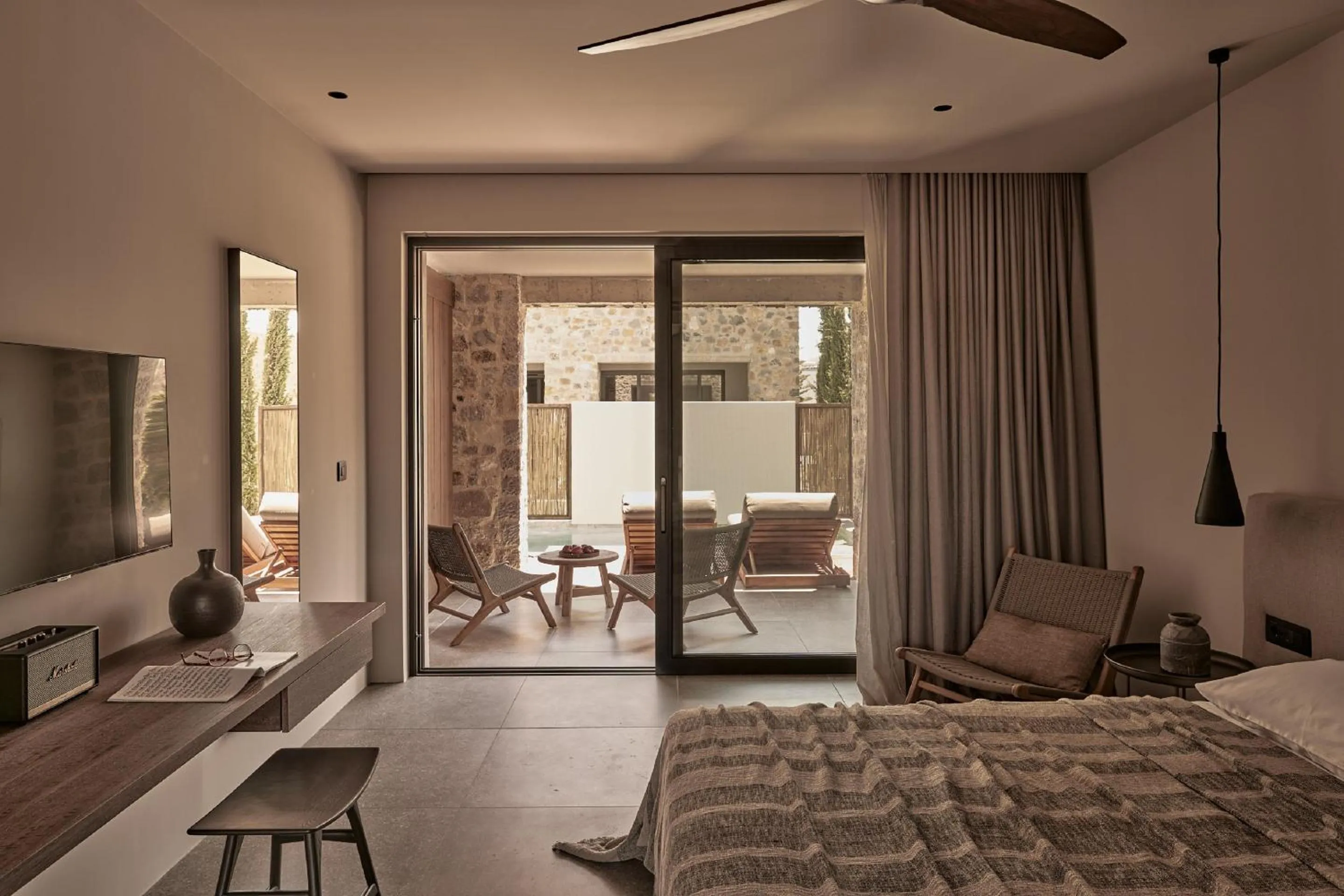 Bed in Theros All Suite Hotel - Adults Only