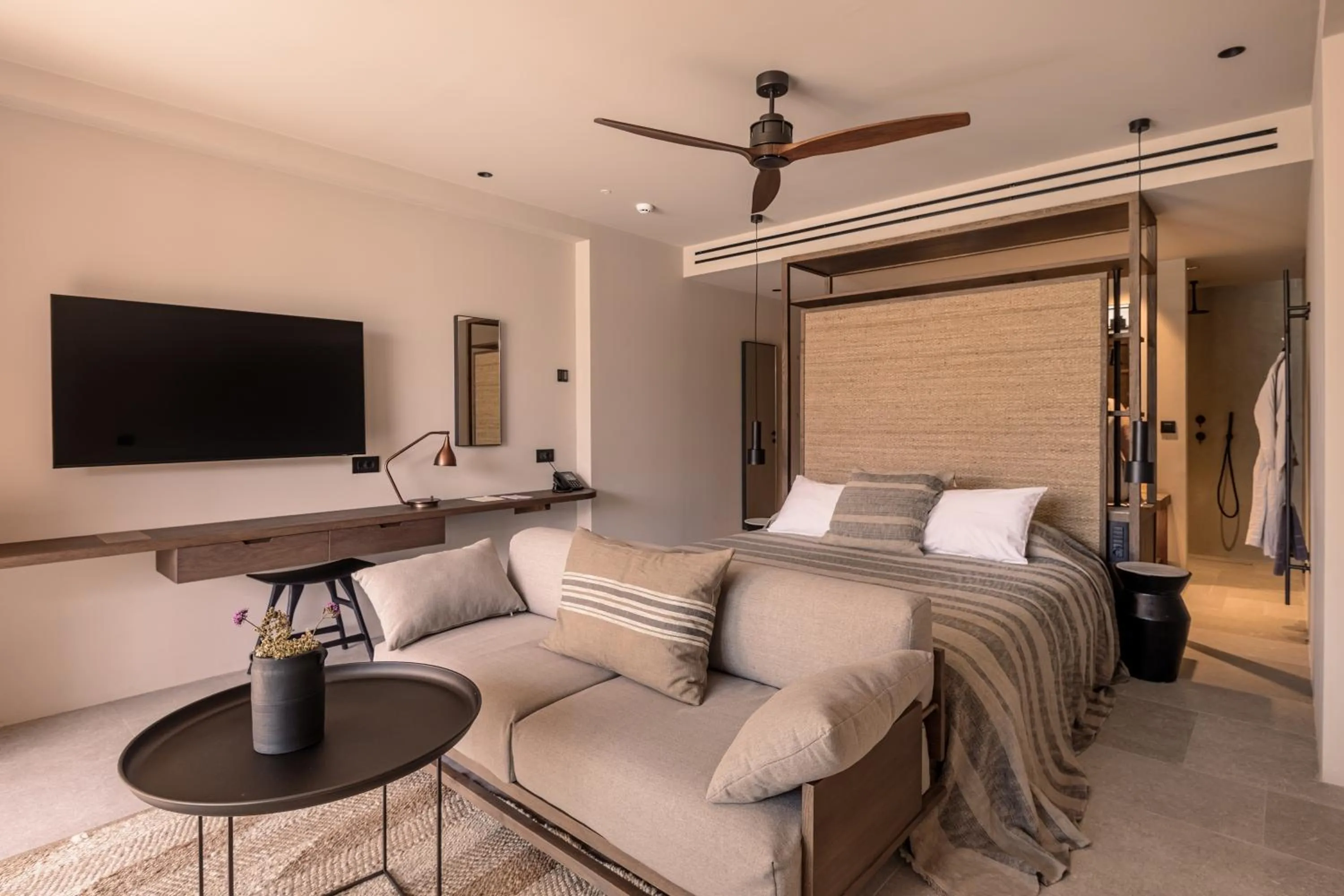 Bed in Theros All Suite Hotel - Adults Only