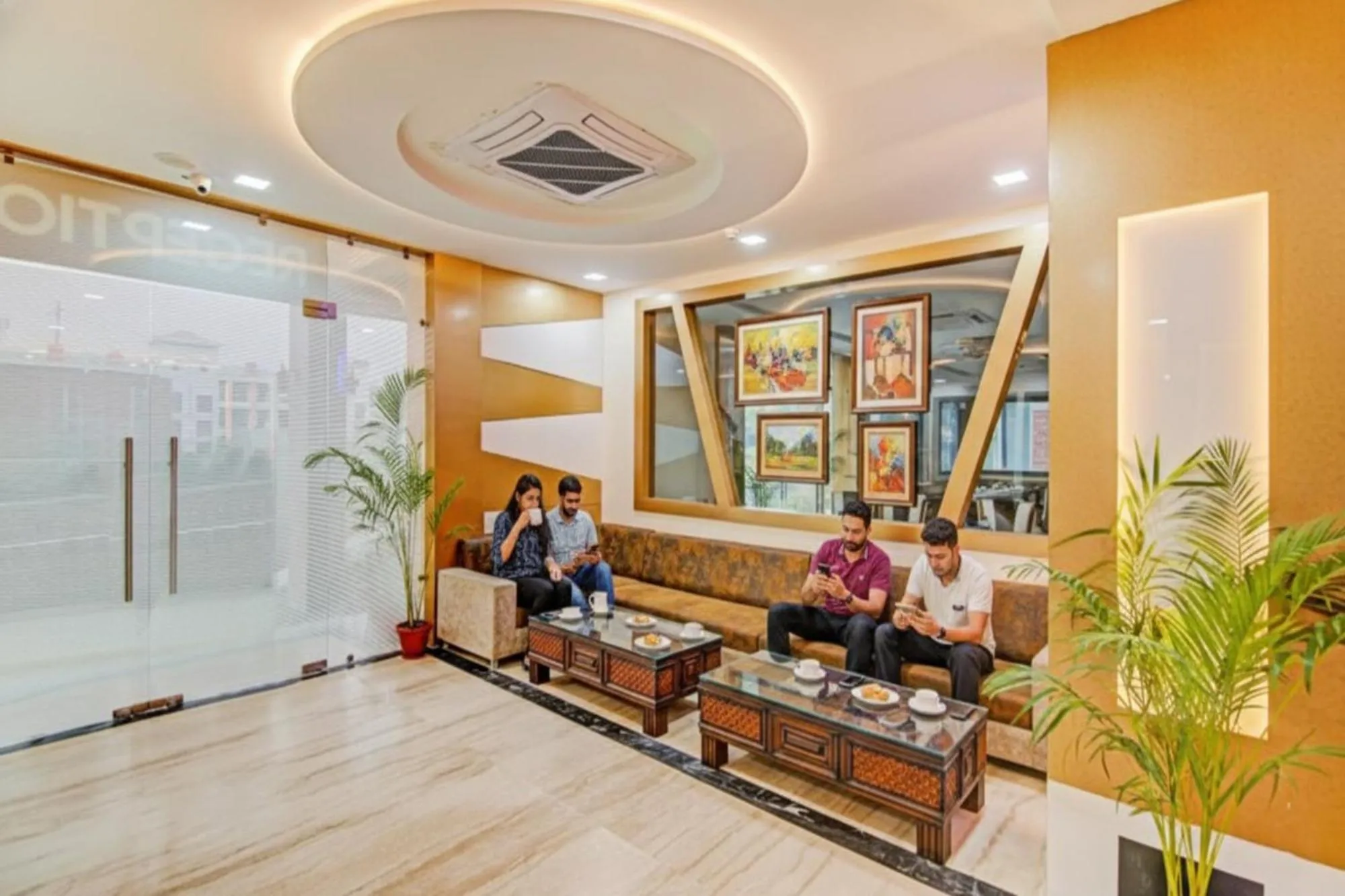 Seating area in FabHotel Swess Grand