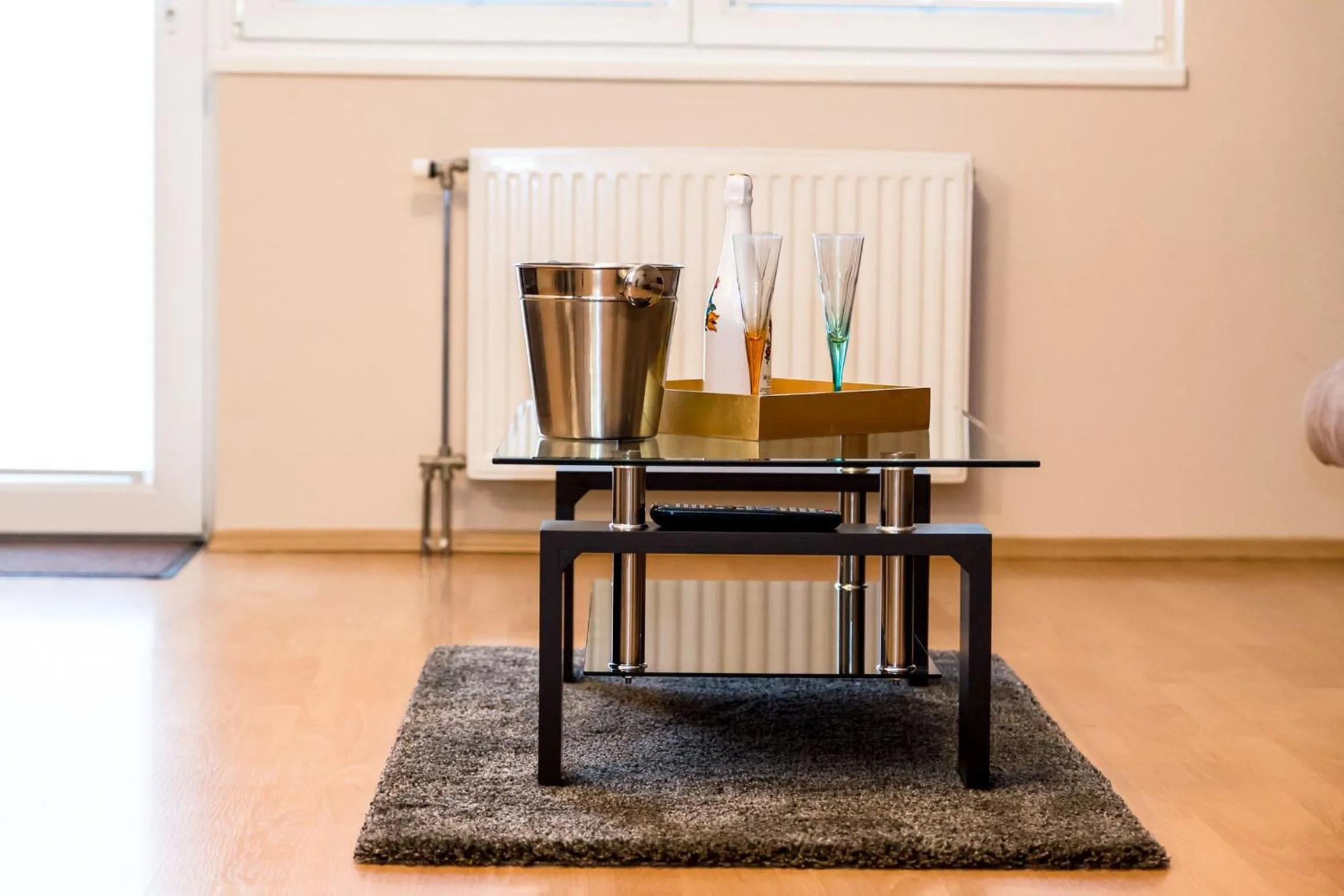 Living room in Arpad Bridge Apartments