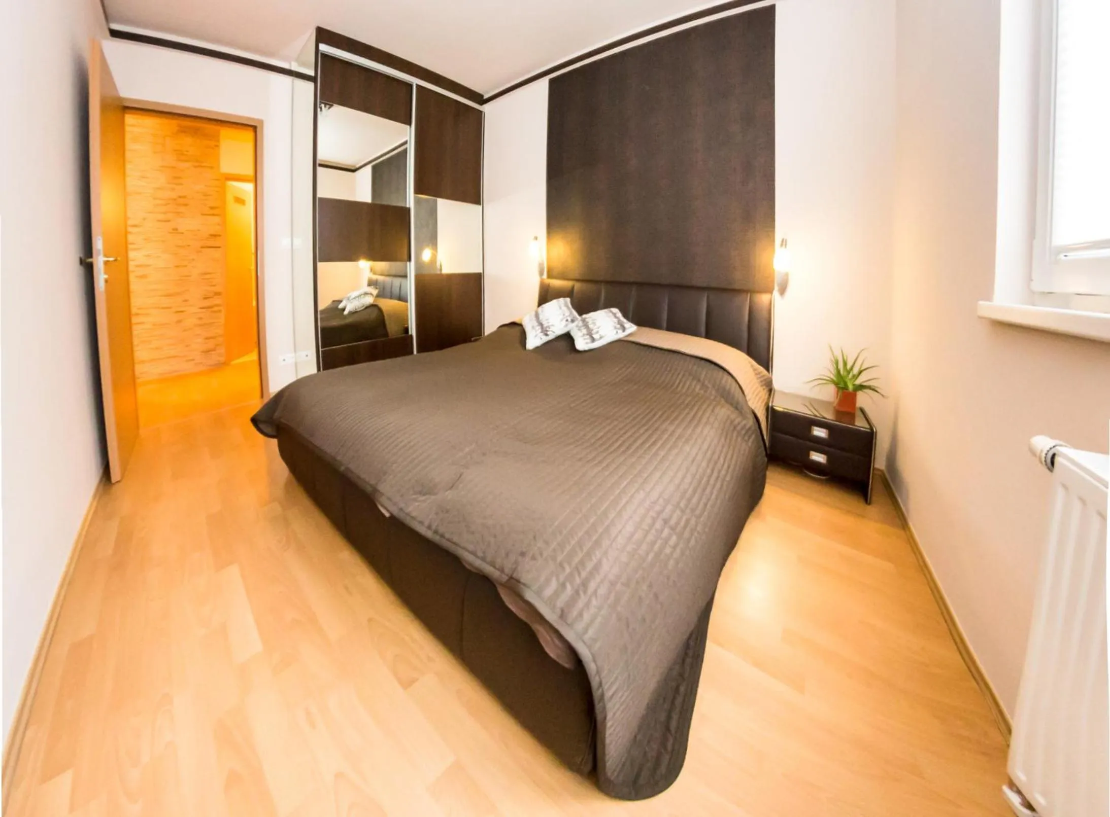 Bedroom, Bed in Arpad Bridge Apartments