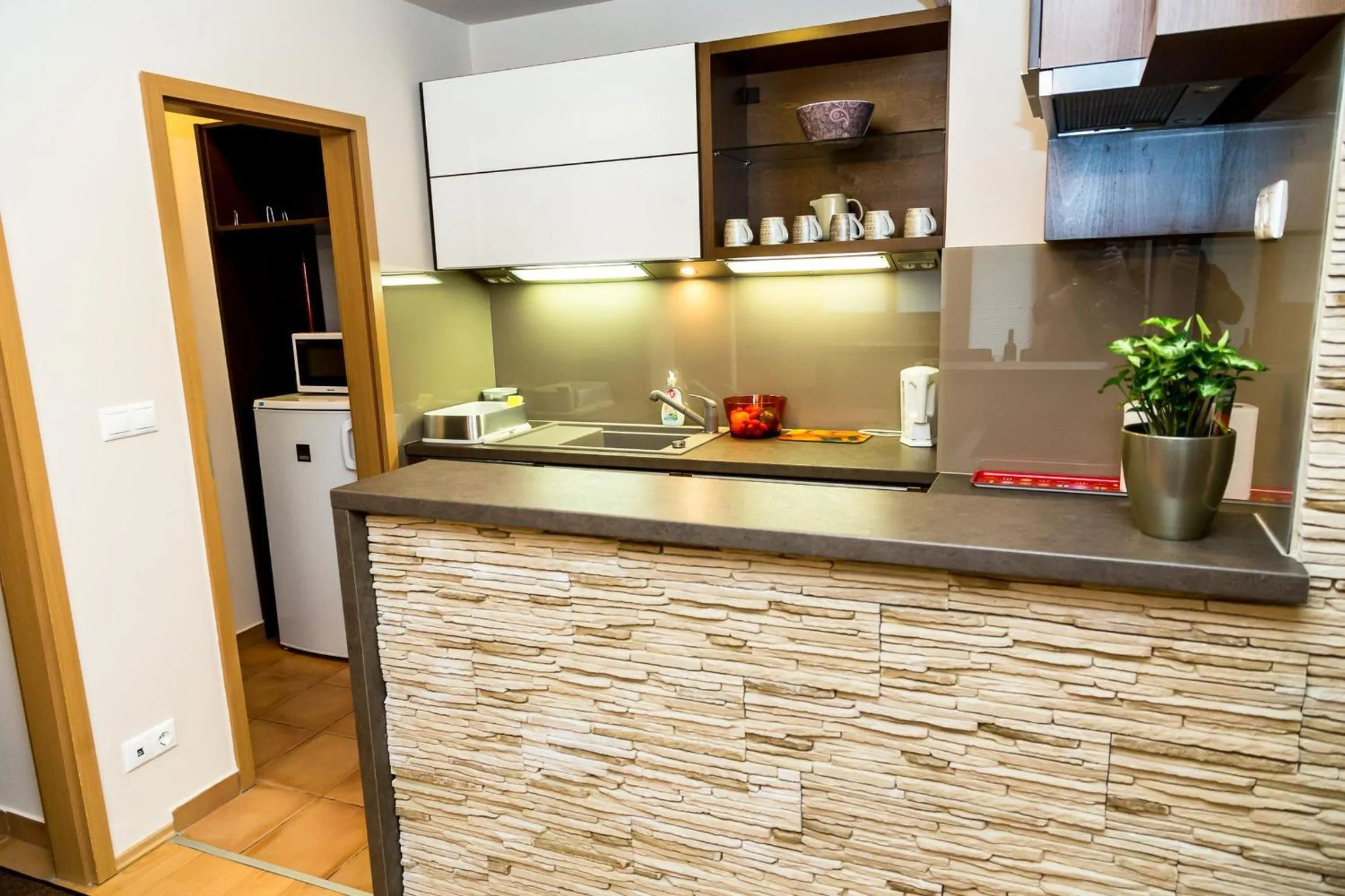 Kitchen or kitchenette in Arpad Bridge Apartments