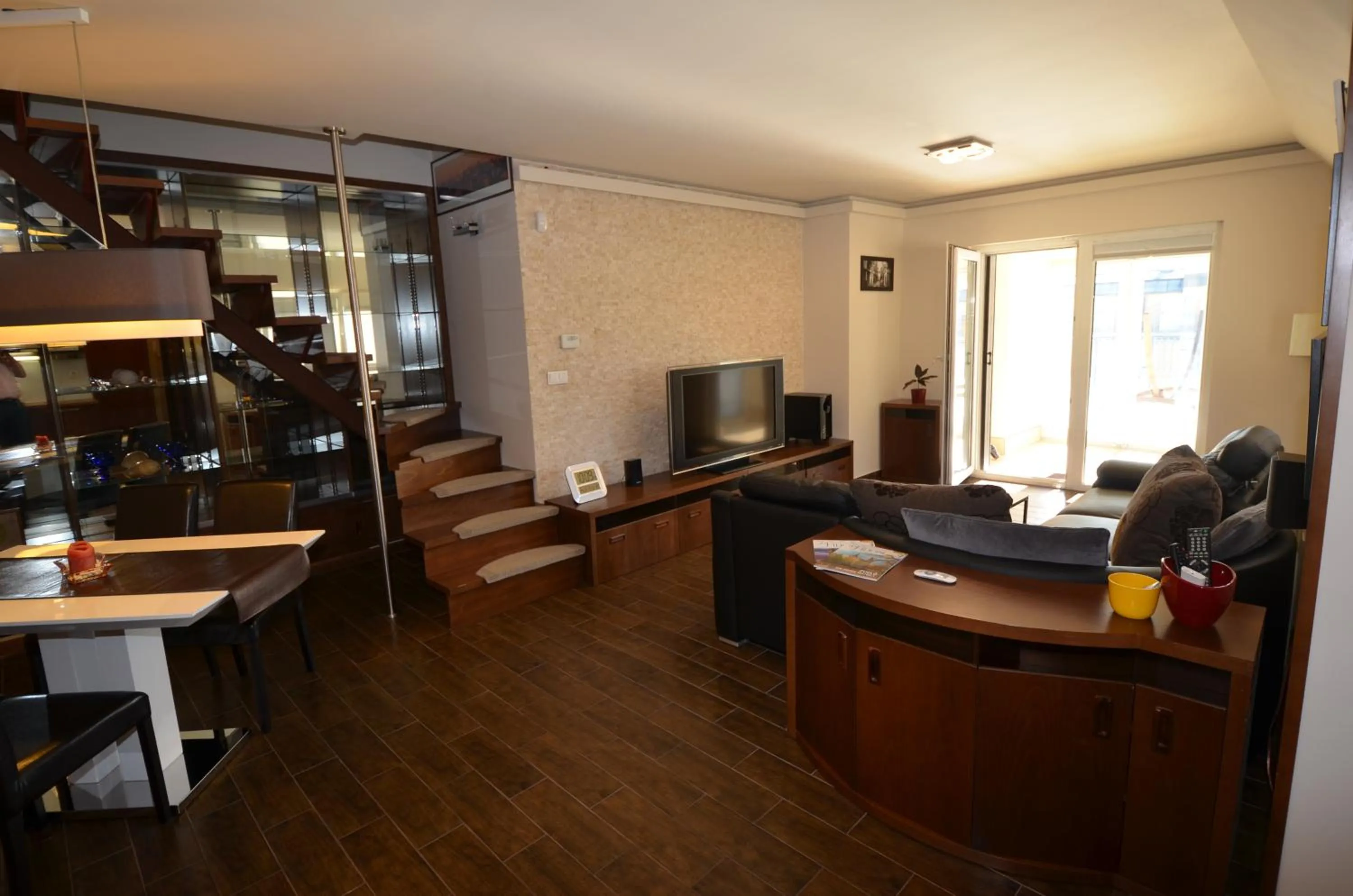 Living room in Arpad Bridge Apartments