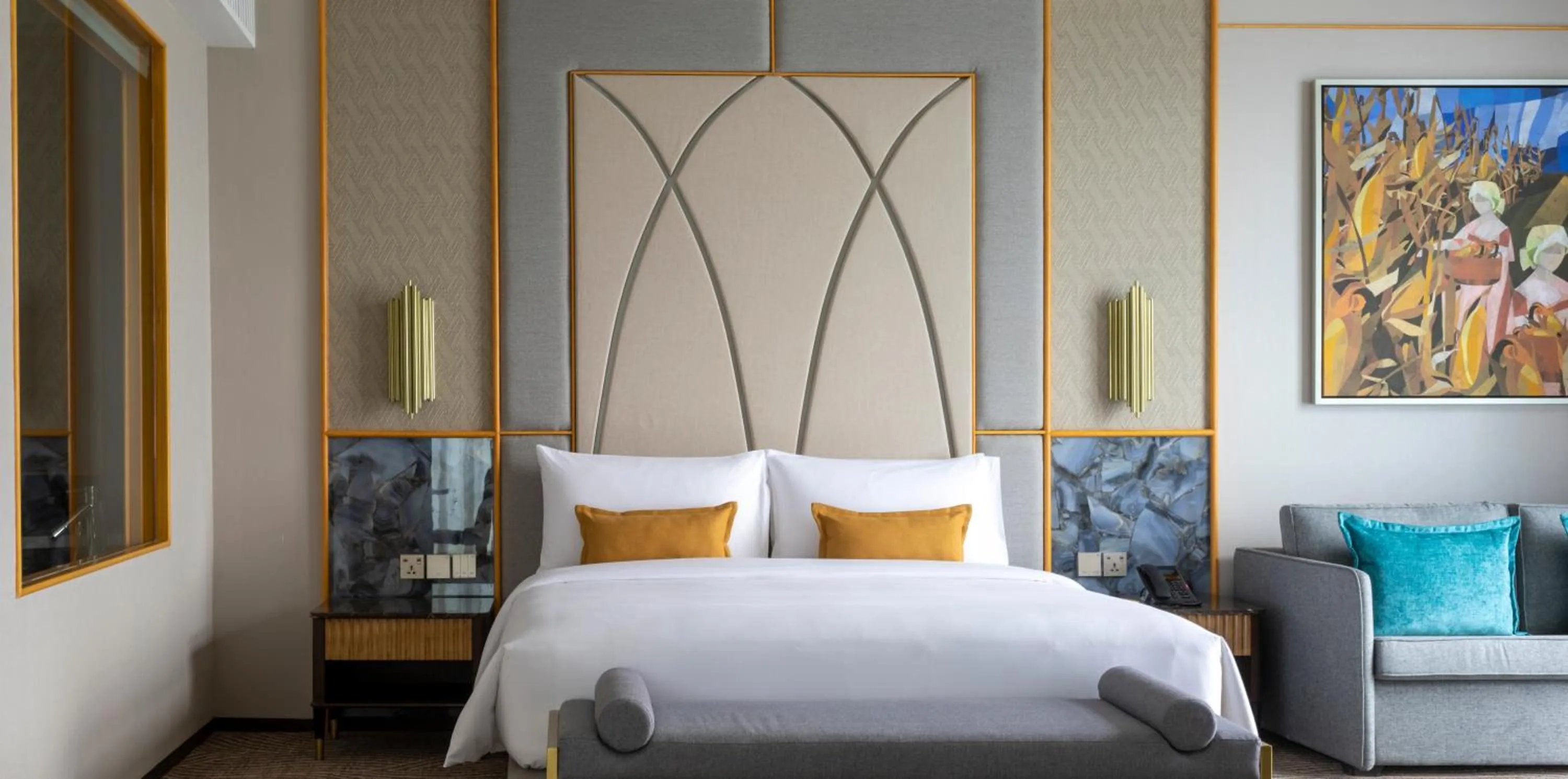 Bed in Fili Hotel at Nustar Cebu