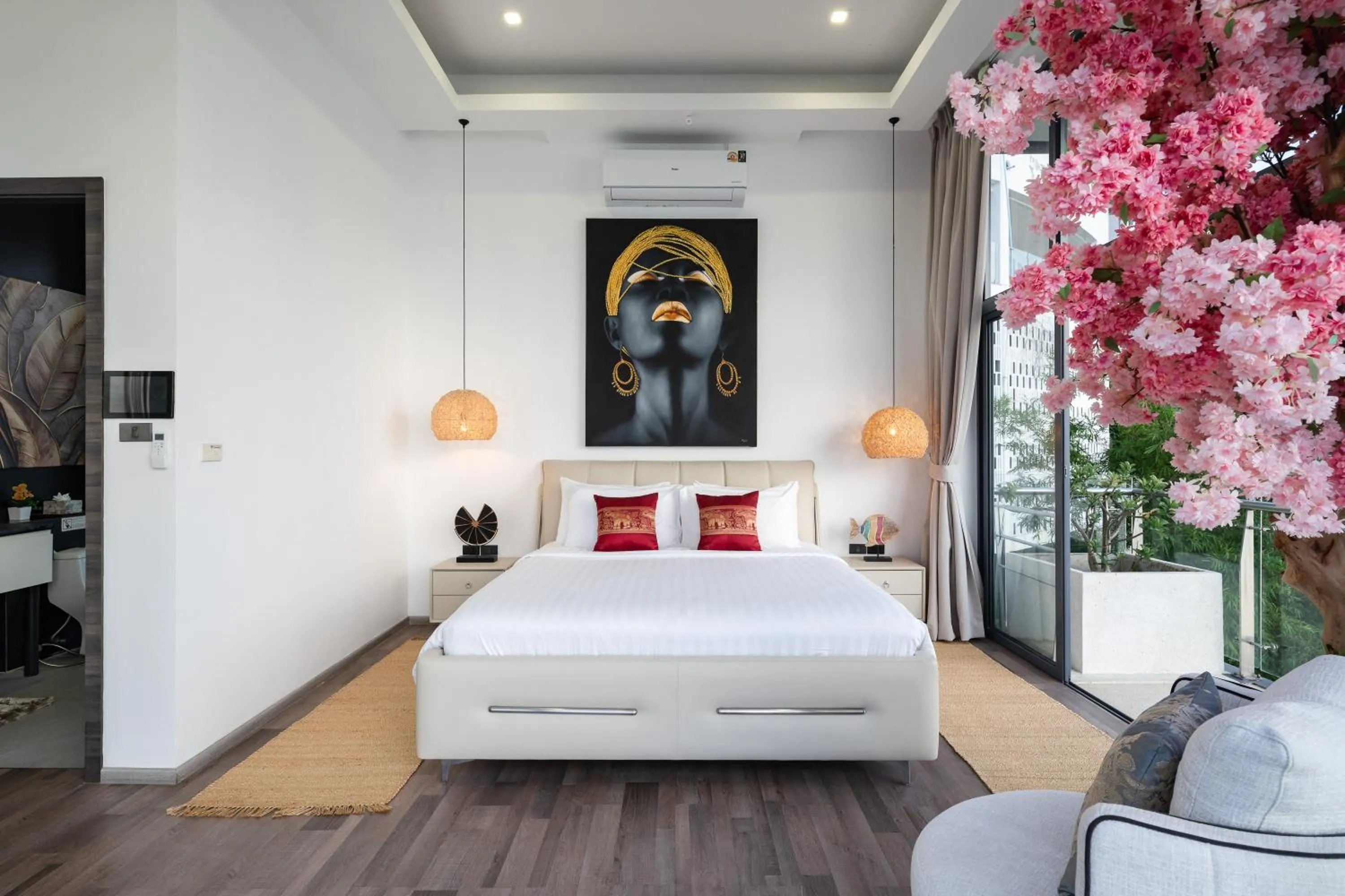 Bedroom, Bed in Villa Seawadee - luxurious, award-winning design Villa with amazing panoramic seaview