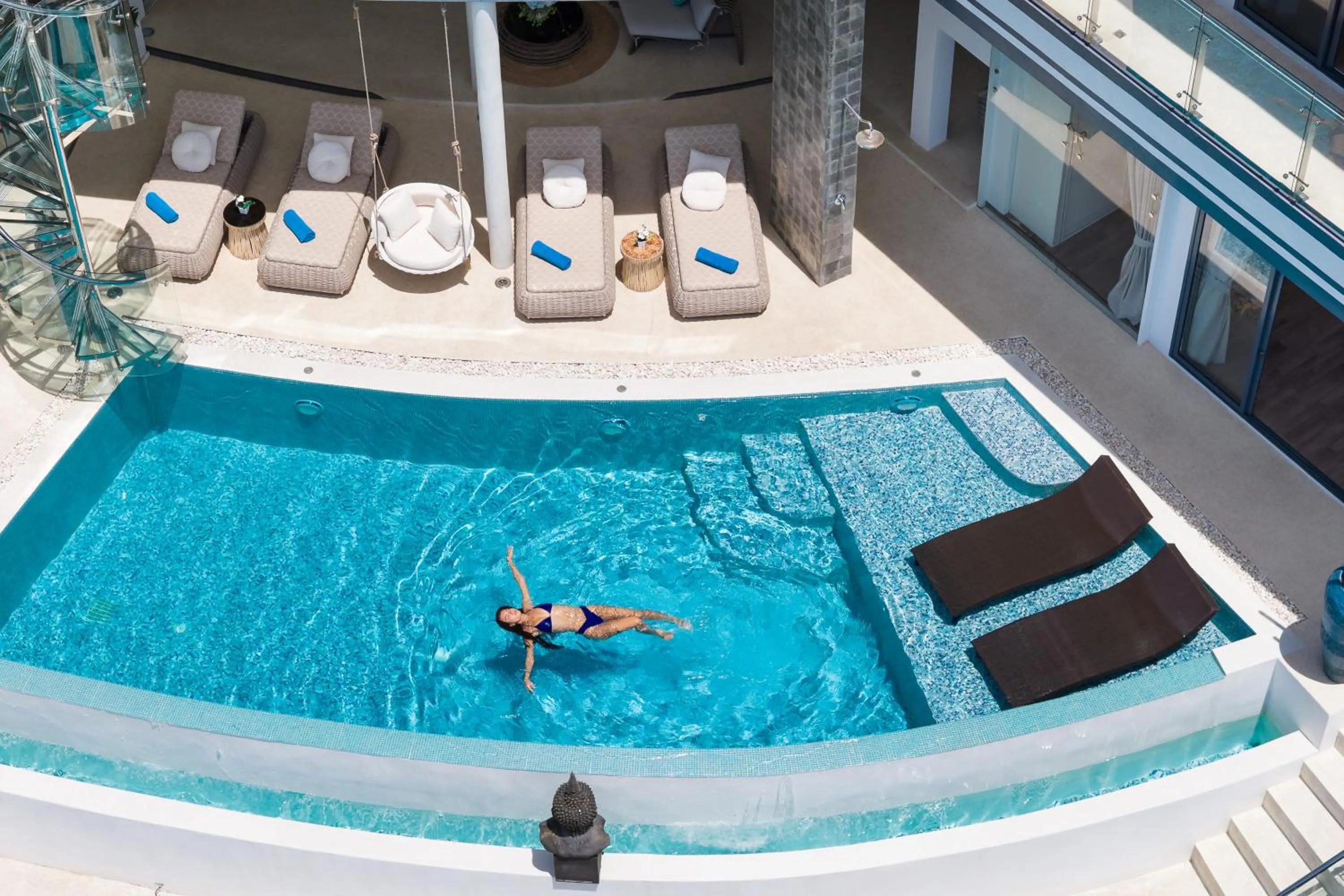 Swimming pool in Villa Seawadee - luxurious, award-winning design Villa with amazing panoramic seaview