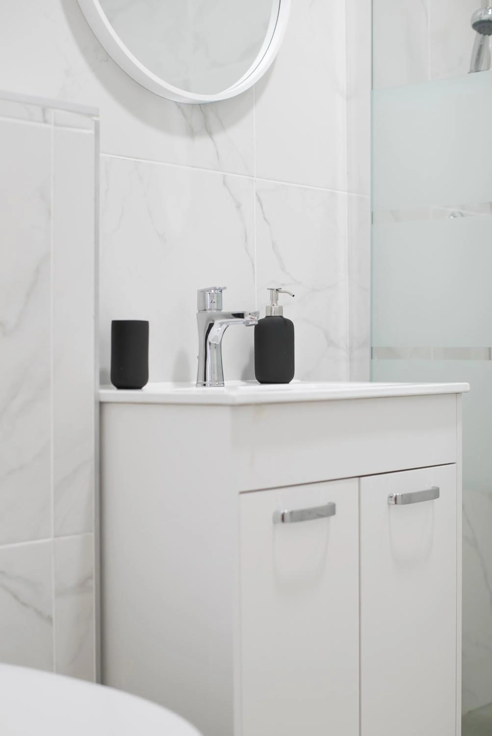 Shower in Cozy apartments
