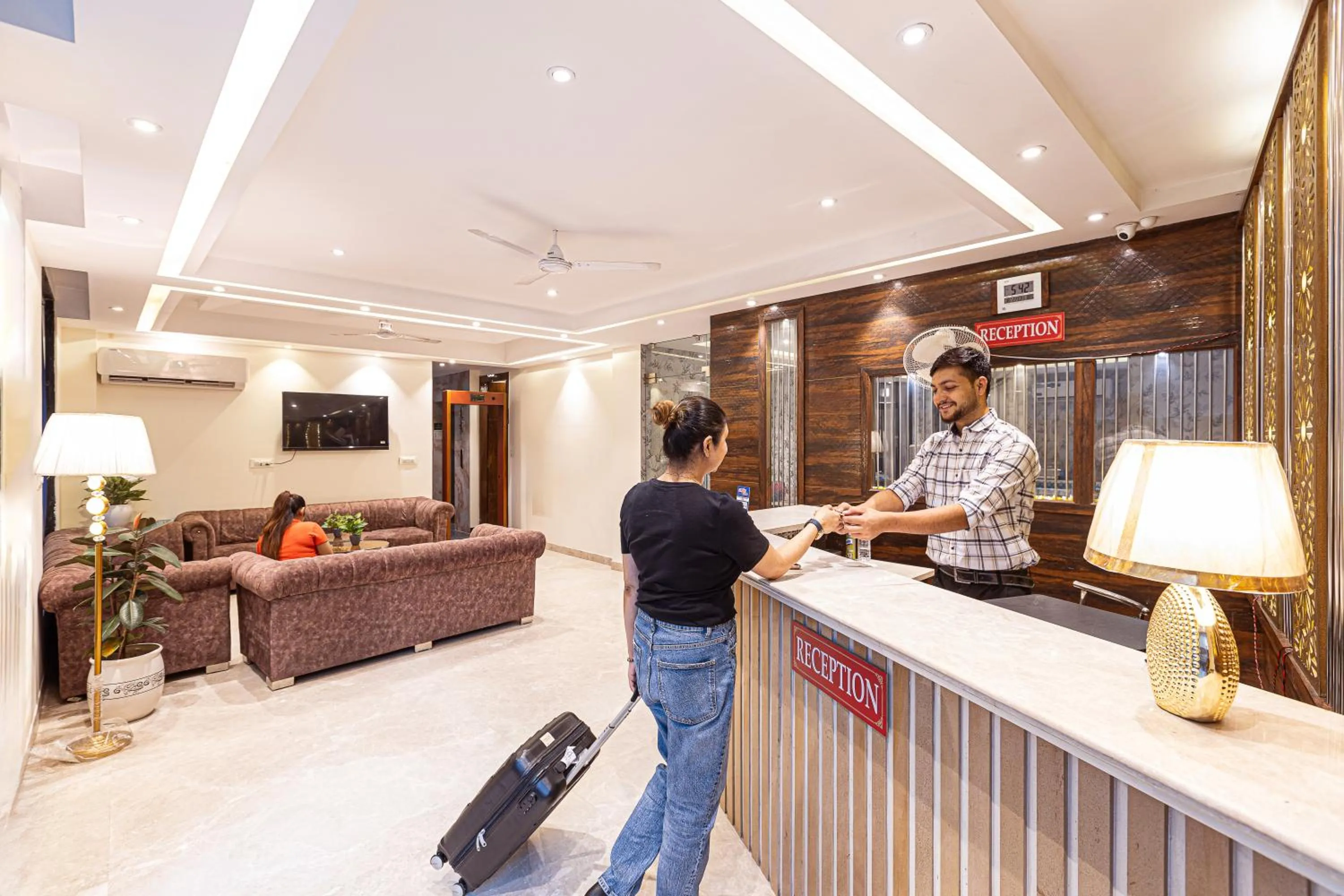 Lobby or reception in Hotel Emblem Suites Delhi Airport - Free Airport Pickup or Drop