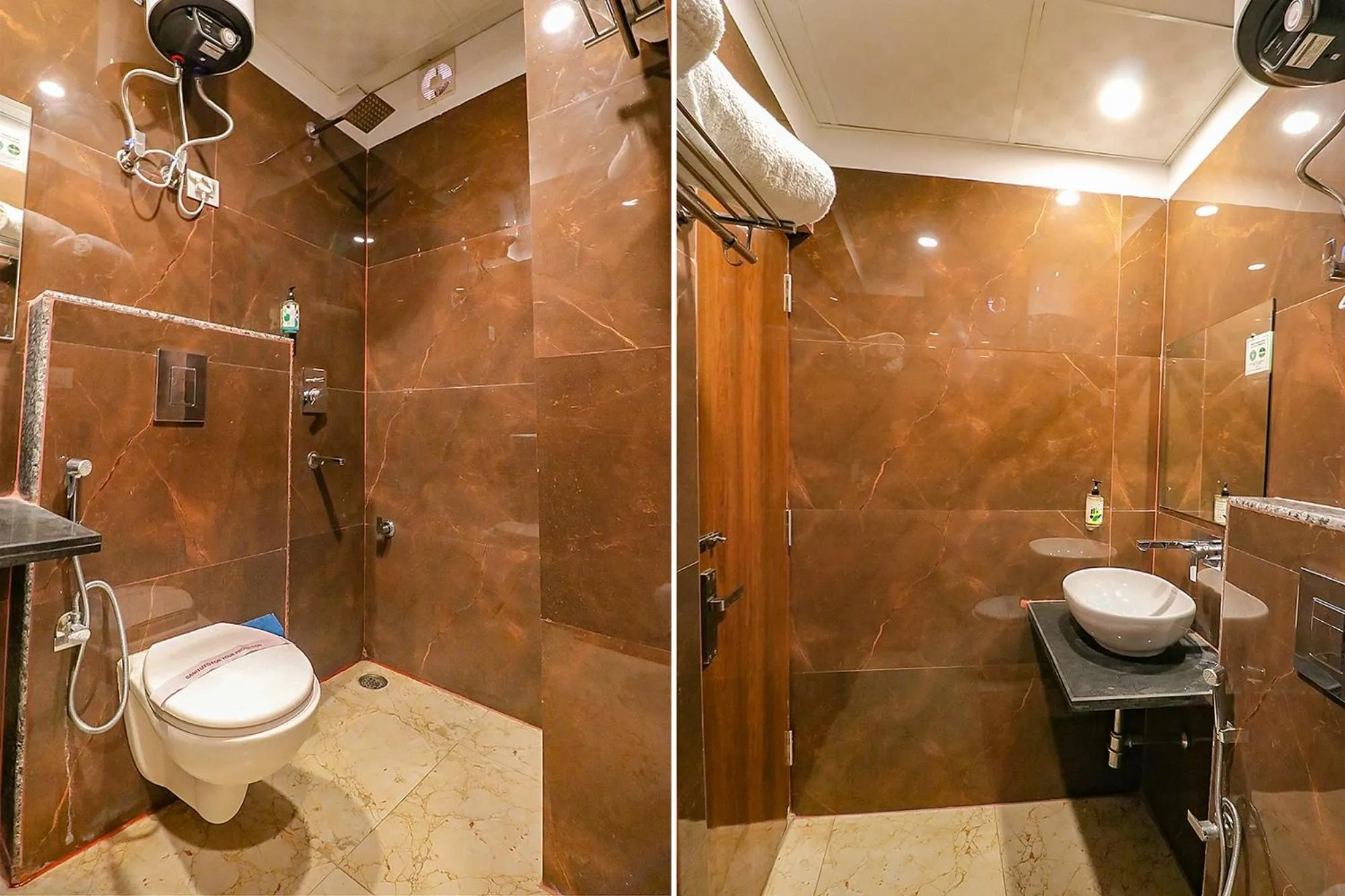 Bathroom in Hotel Emblem Suites Delhi Airport - Free Airport Pickup or Drop