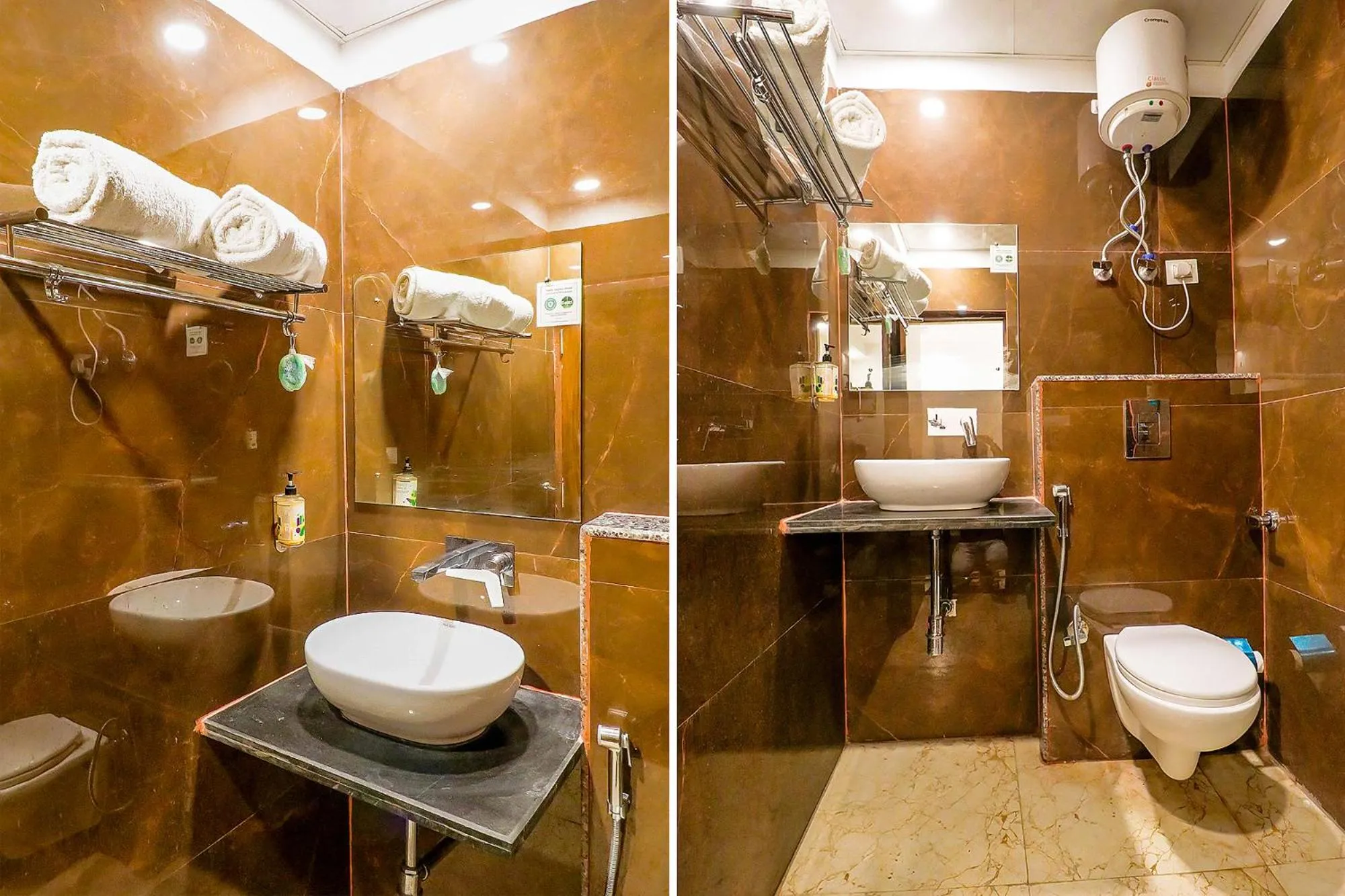 Bathroom in Hotel Emblem Suites Delhi Airport - Free Airport Pickup or Drop