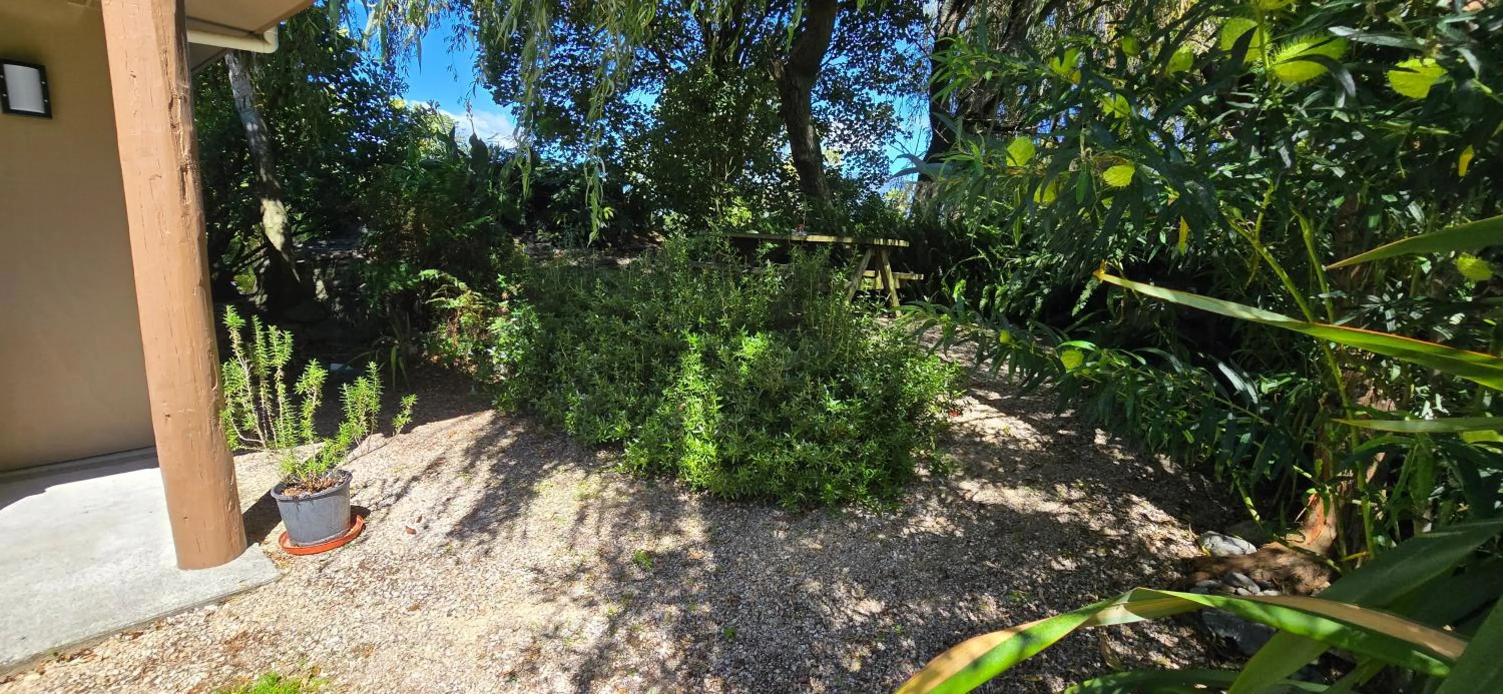 Garden view in The Rocks Chalets