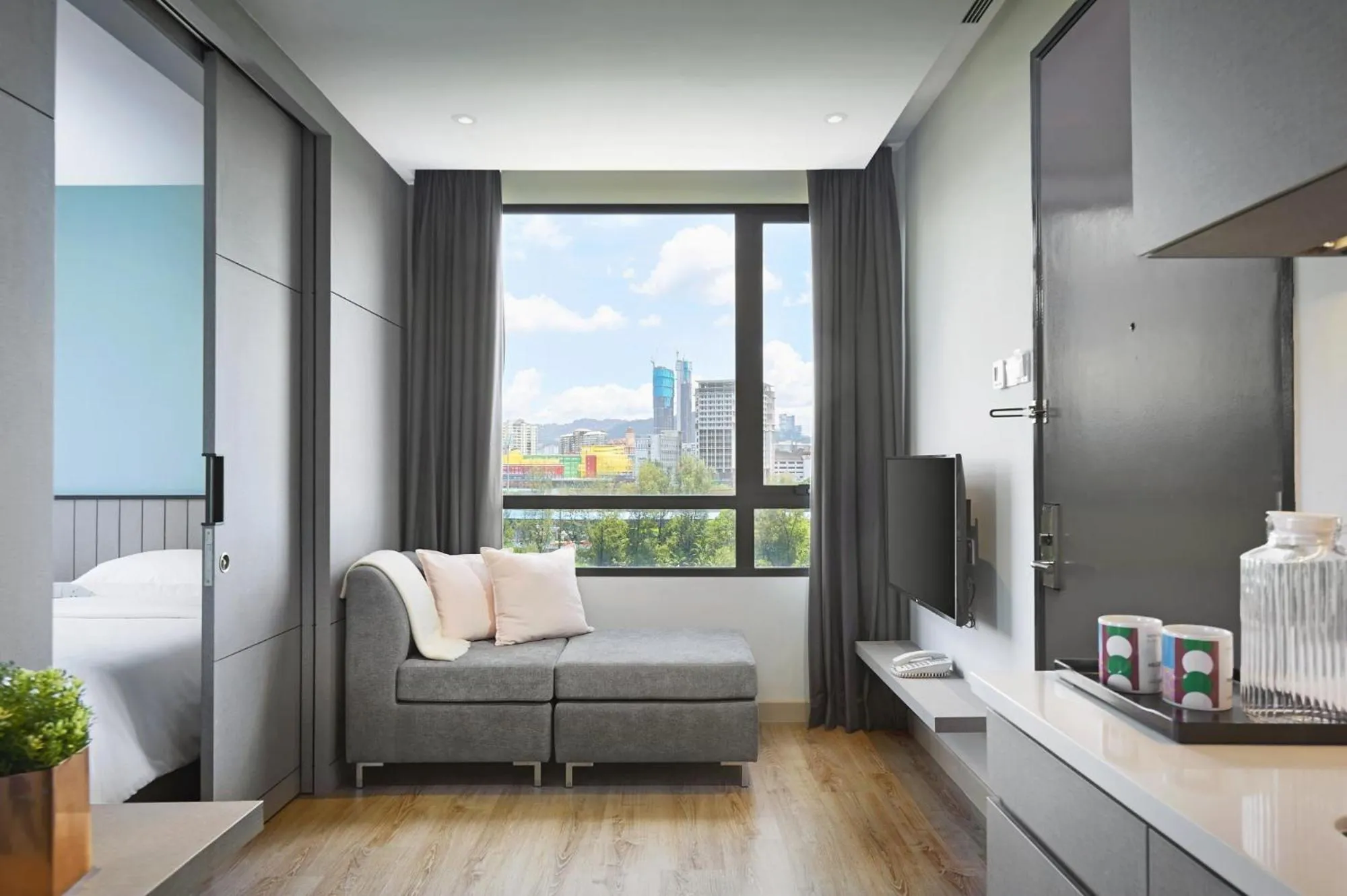 View (from property/room), Bed in Hotel Komune Living & Wellness Kuala Lumpur