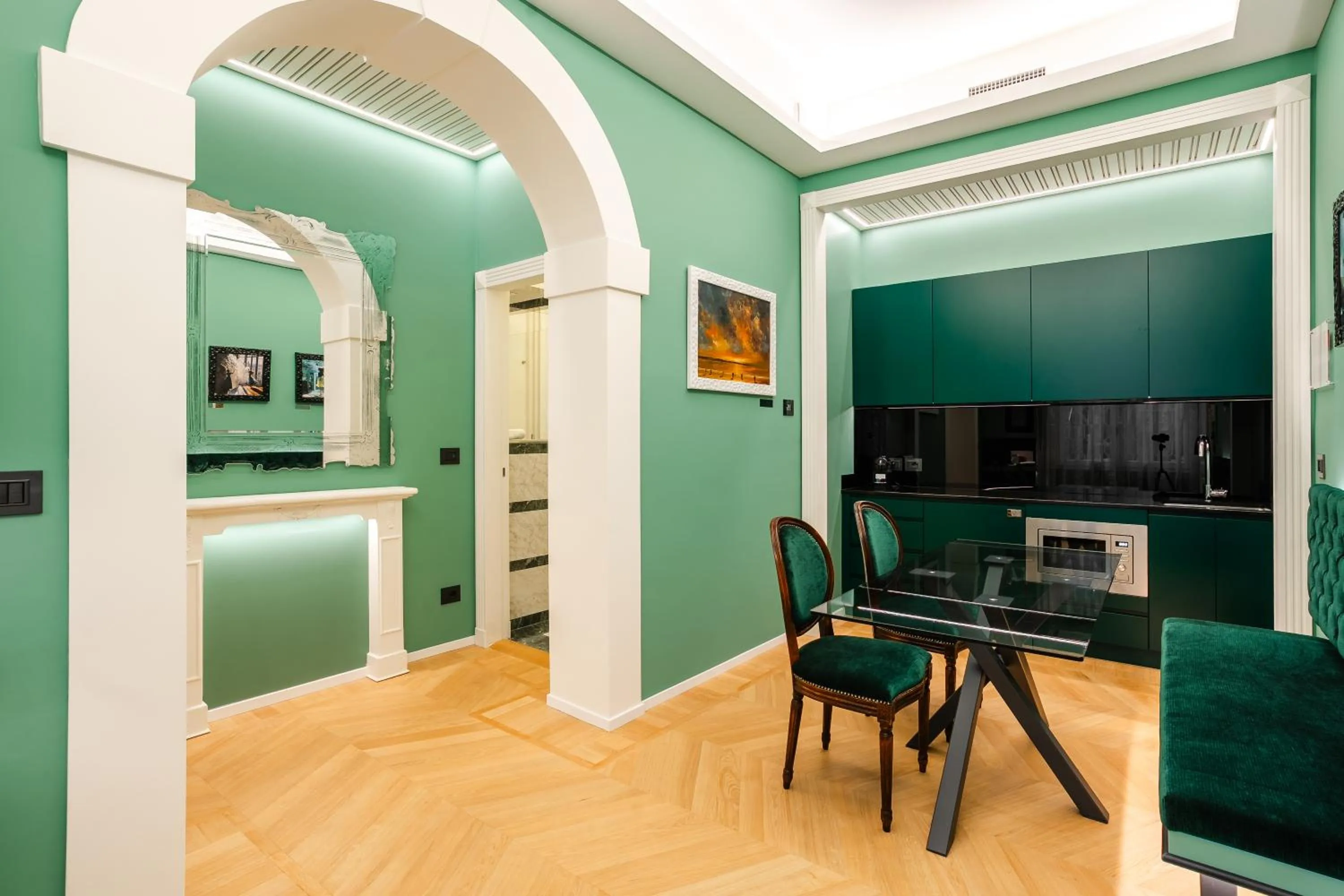 Kitchen or kitchenette in Art Hotel Commercianti