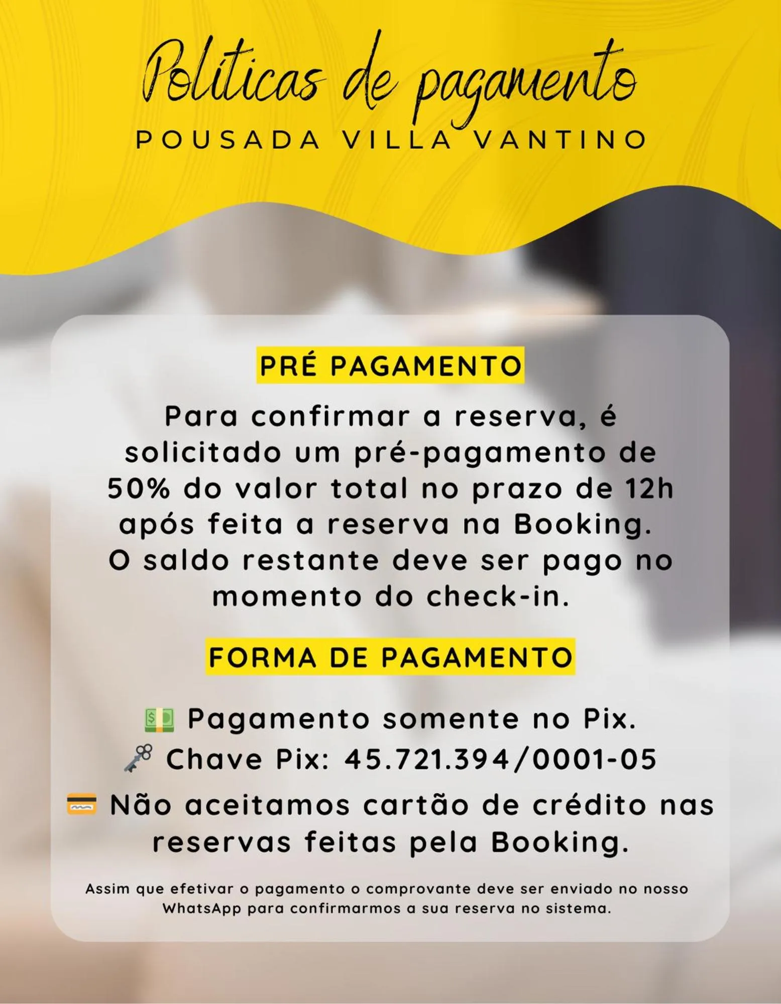 Text overlay in Pousada Villa Vantino