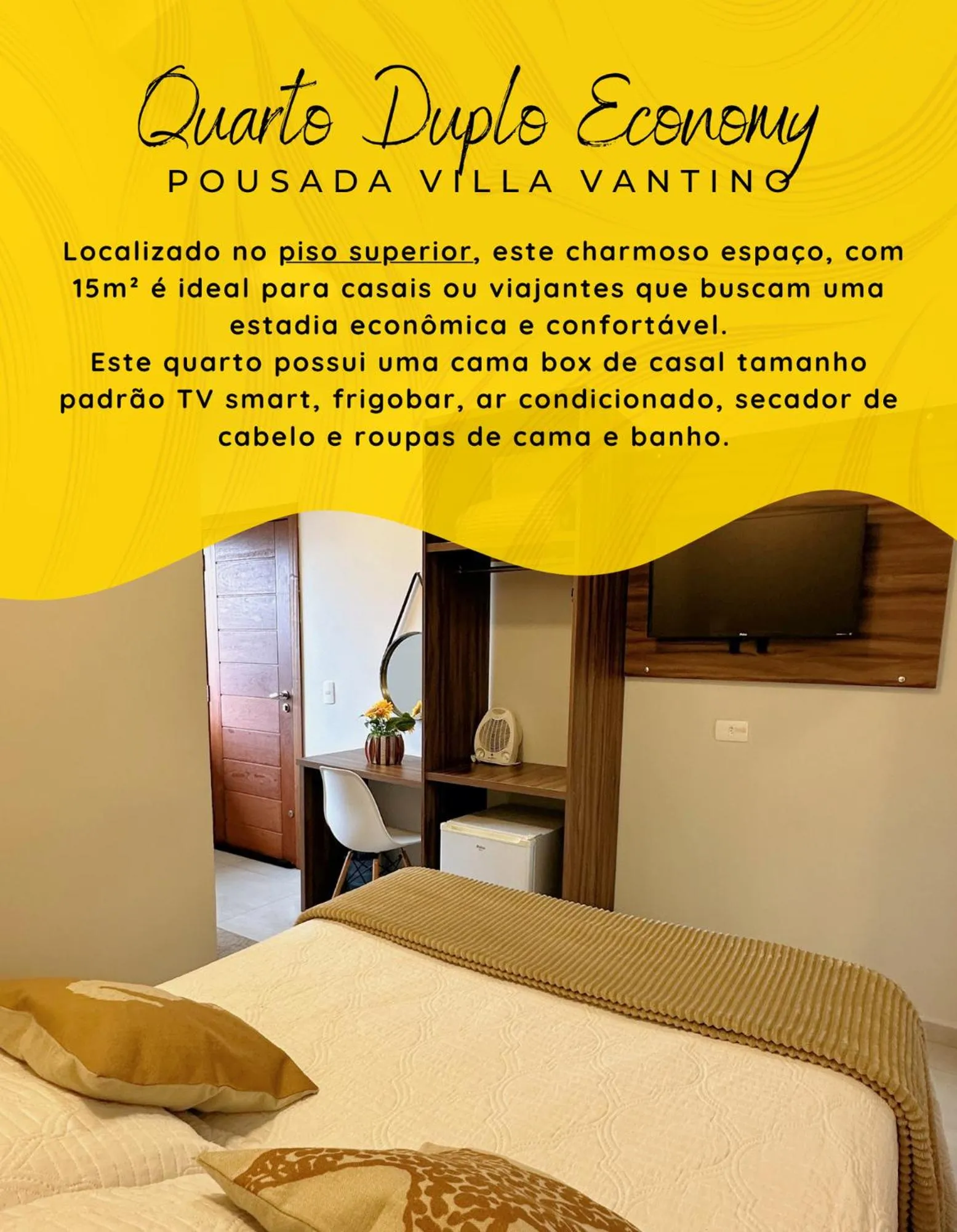 Text overlay, Bed in Pousada Villa Vantino