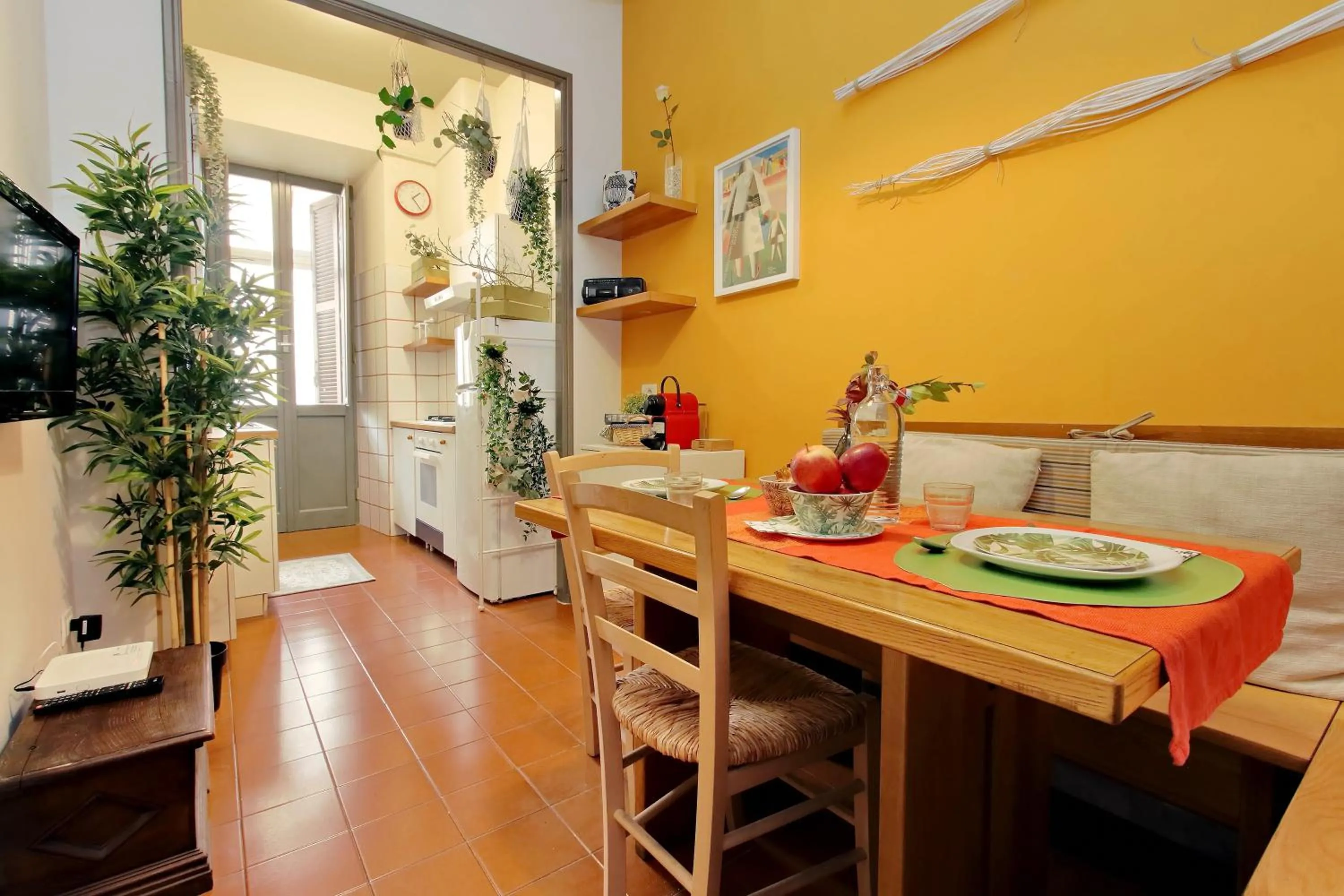 Dining area in Montesanto apartment – near the Vatican
