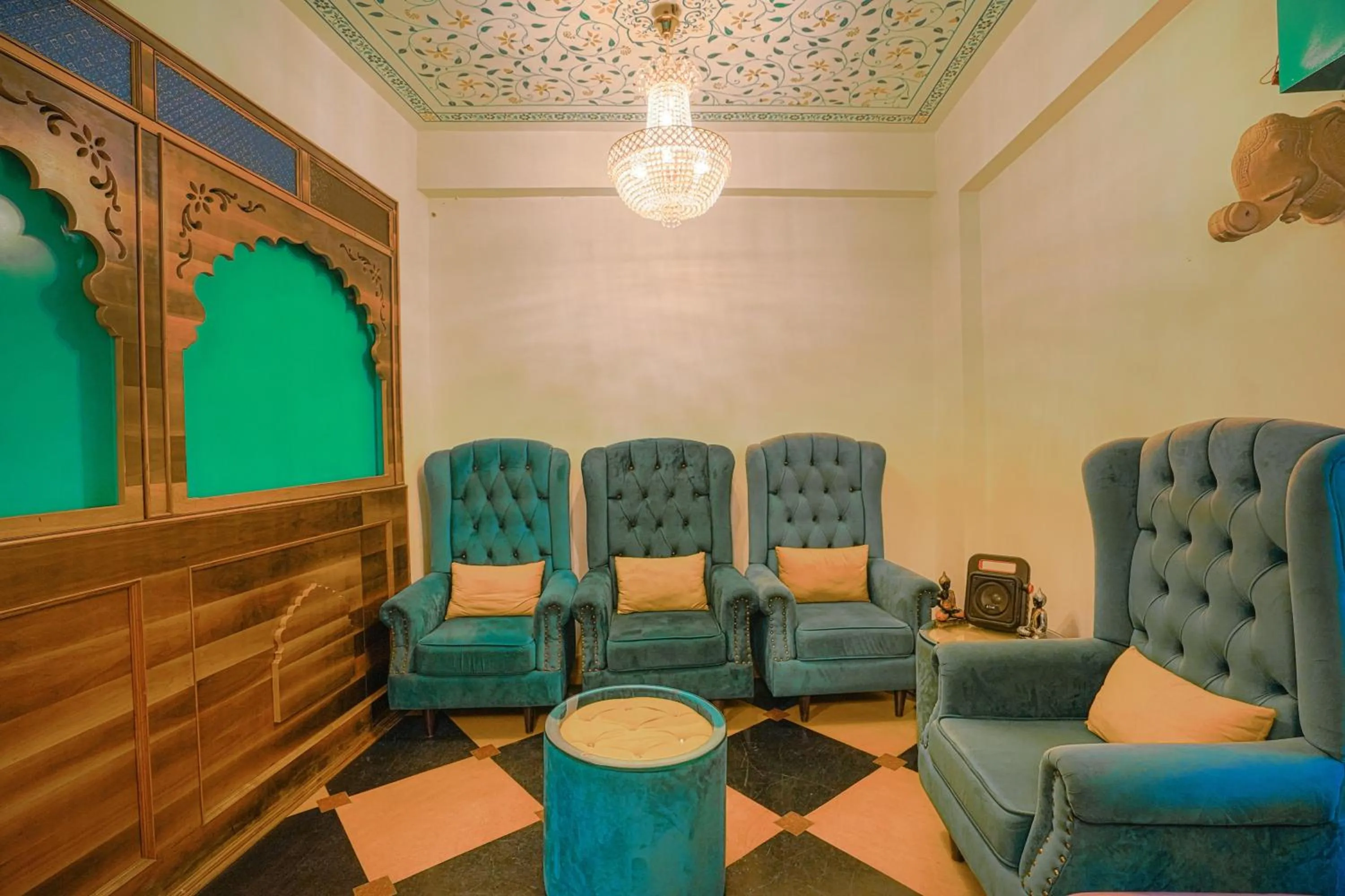 Seating area in AAJ HAVELI - Pichola Lake Facing Hotel