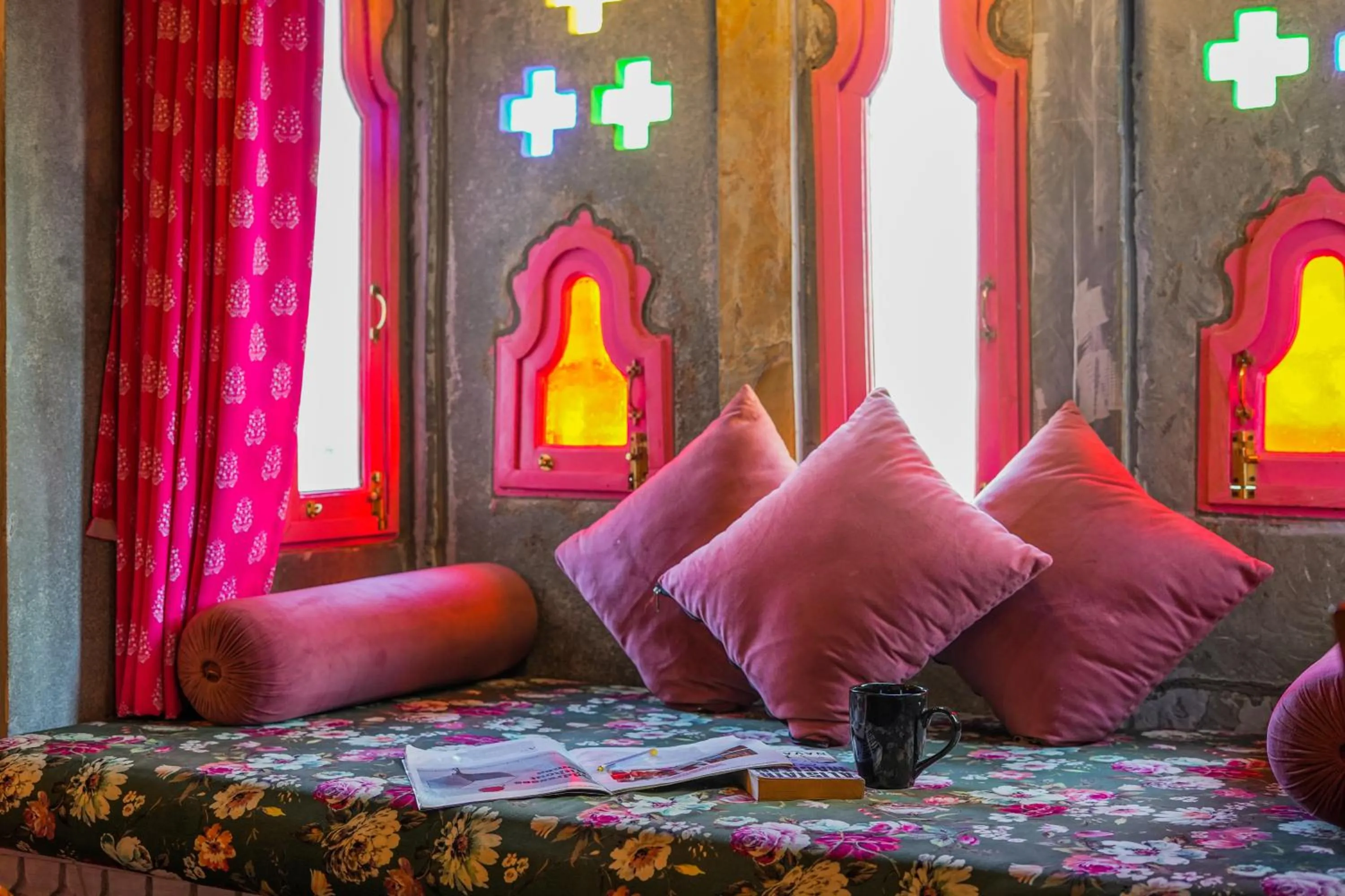 Seating area in AAJ HAVELI - Pichola Lake Facing Hotel