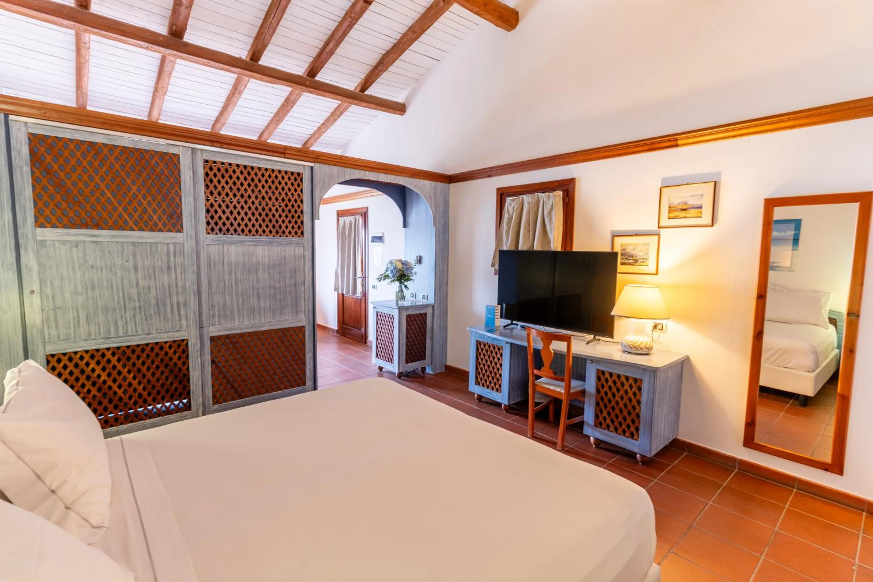 View (from property/room), Bed in Hotel Palumbalza Porto Rotondo