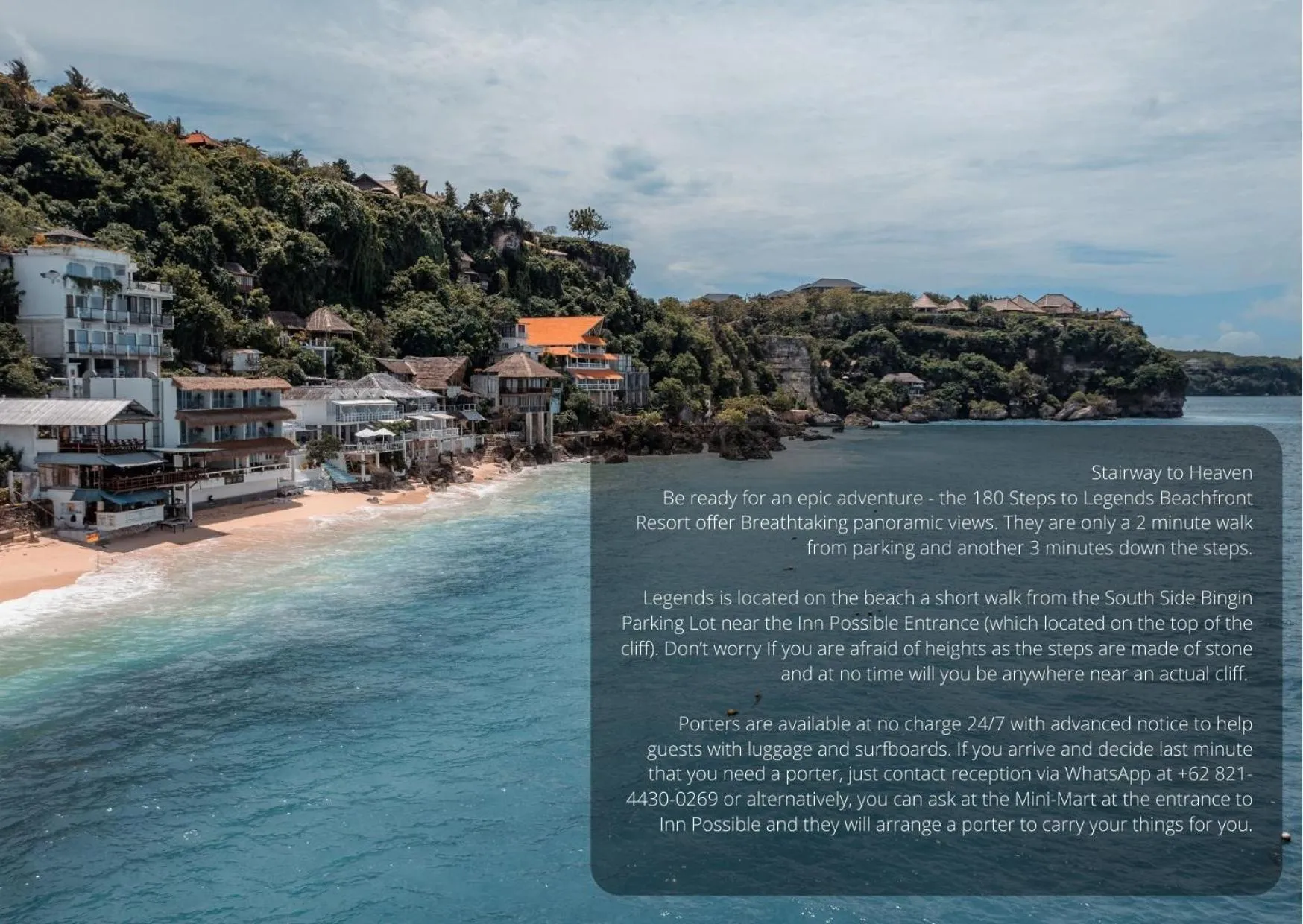 Text overlay in Legends Beachfront Resort