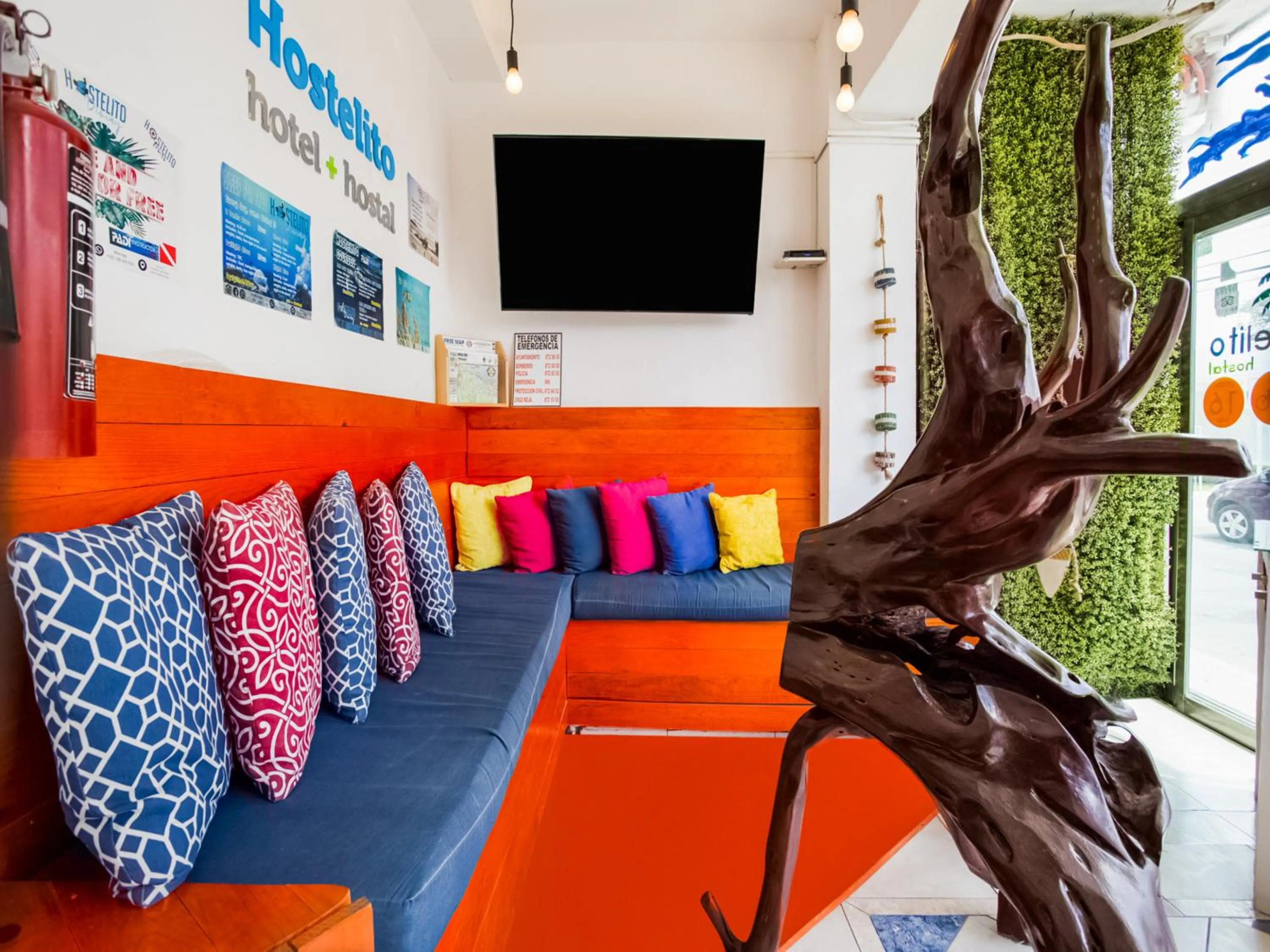 Seating area in Hostelito Hotel